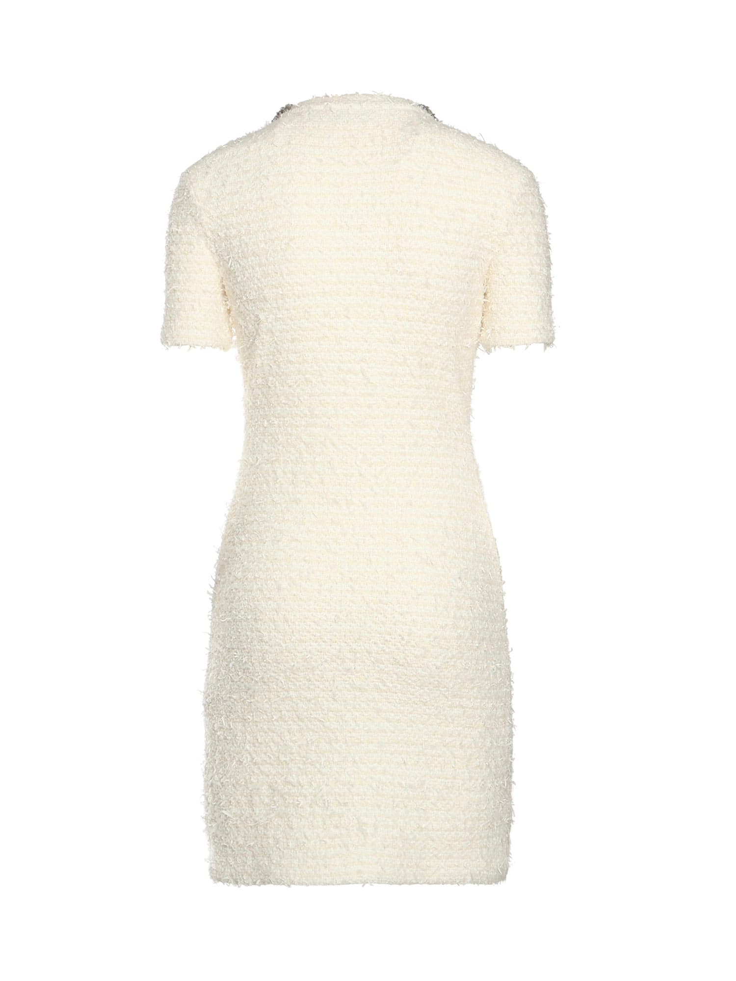 Self-portrait Bouclé Knit Mini Dress In Neutral