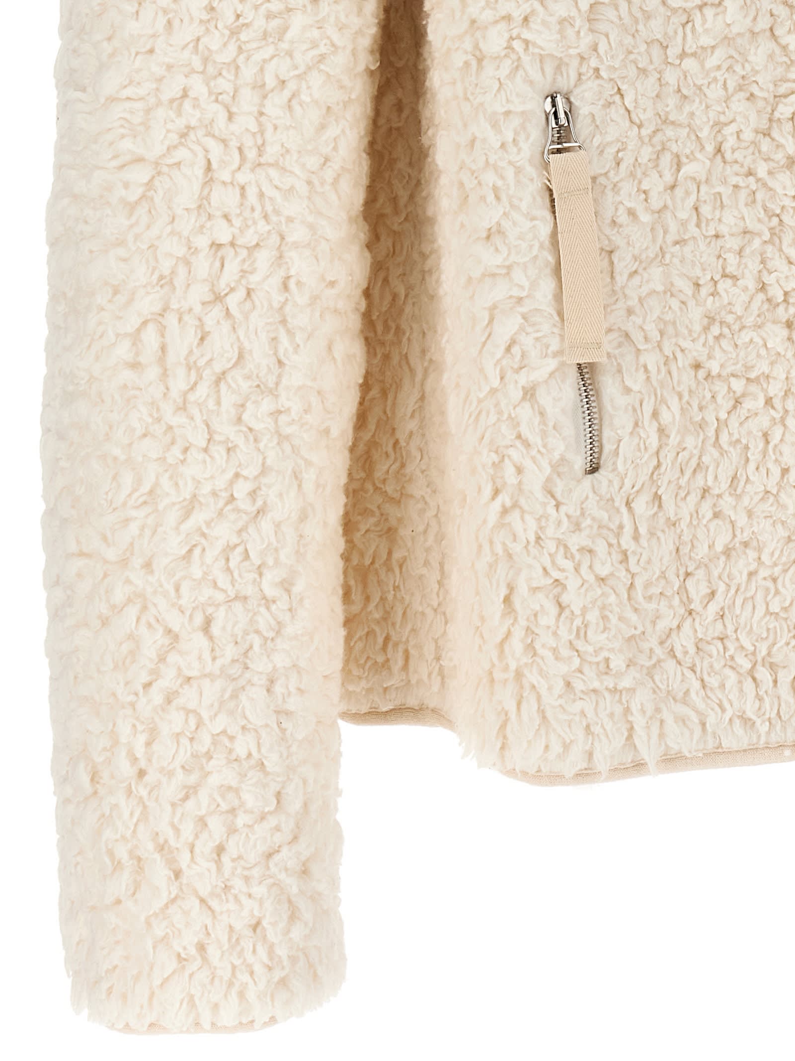 Shop Jil Sander Faux Fur Jacket In White