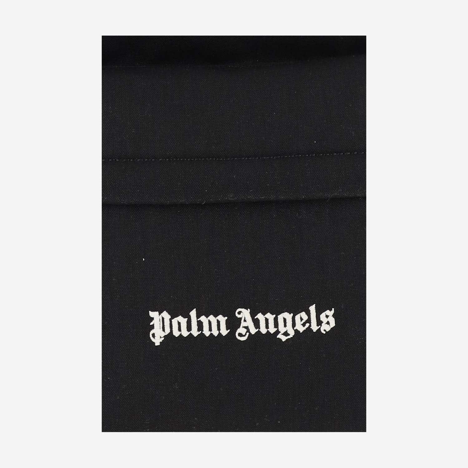Shop Palm Angels Canvas Backpack With Logo In Black