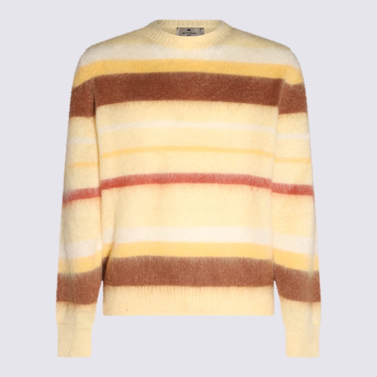 Shop Etro Cream Mohair And Wool Blend Stripe Sweater In White