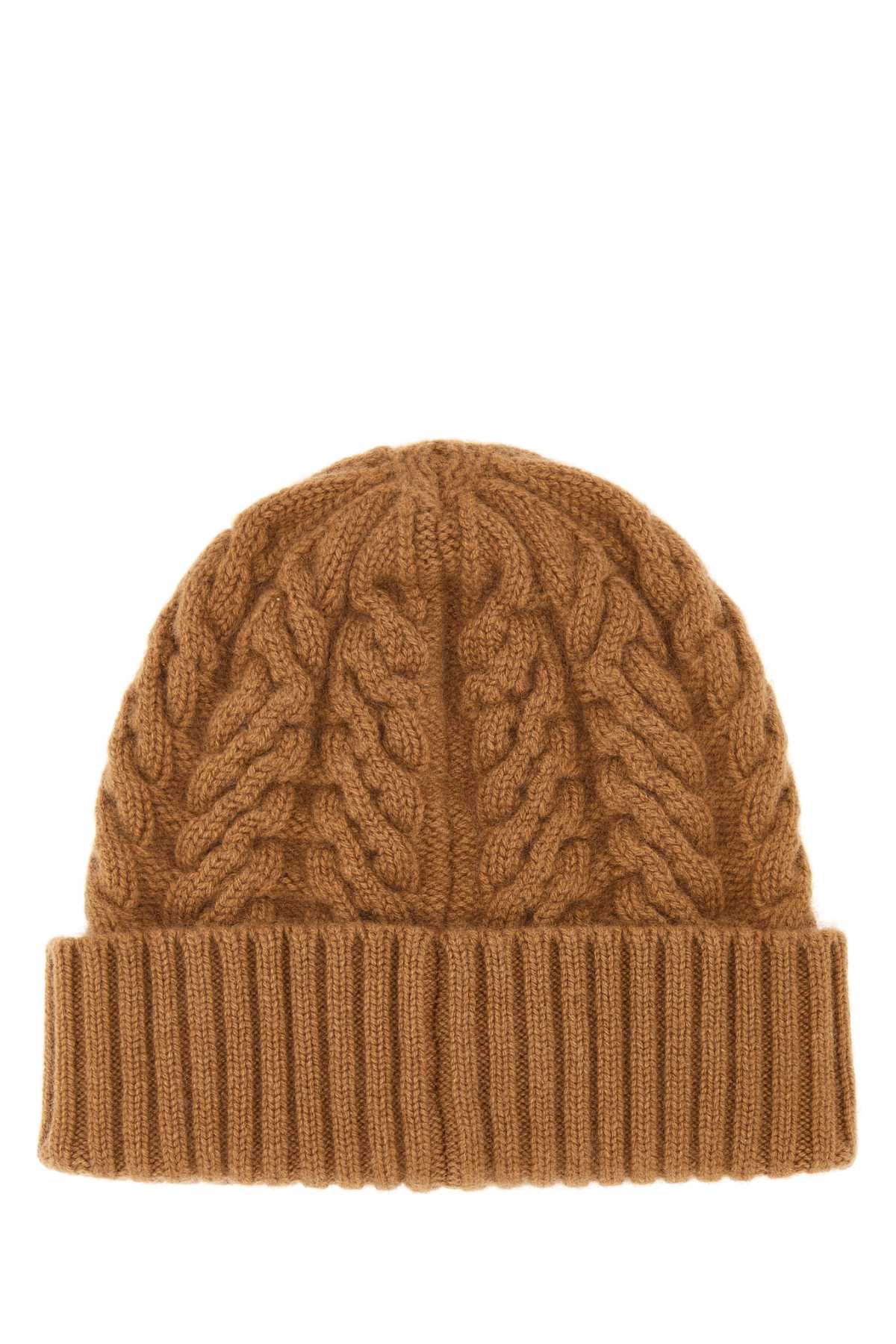 Moorer Camel Cashmere Beanie Hat In Vicuna
