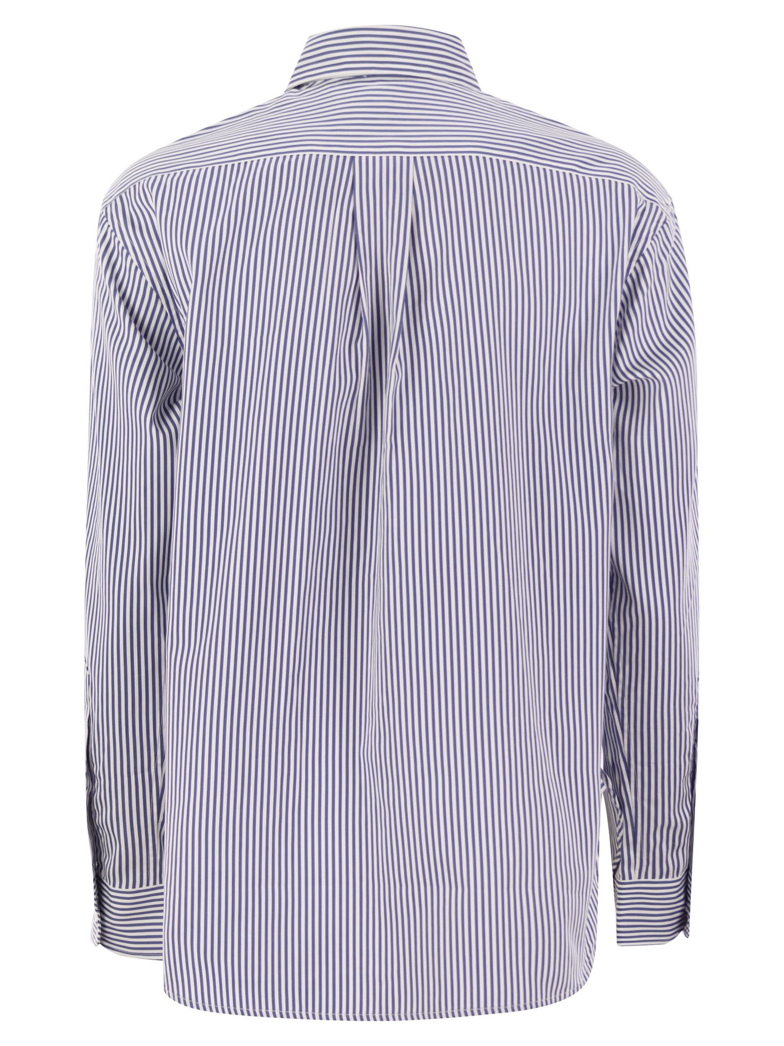 Shop Polo Ralph Lauren Relaxed-fit Striped Cotton Shirt In Navy/white