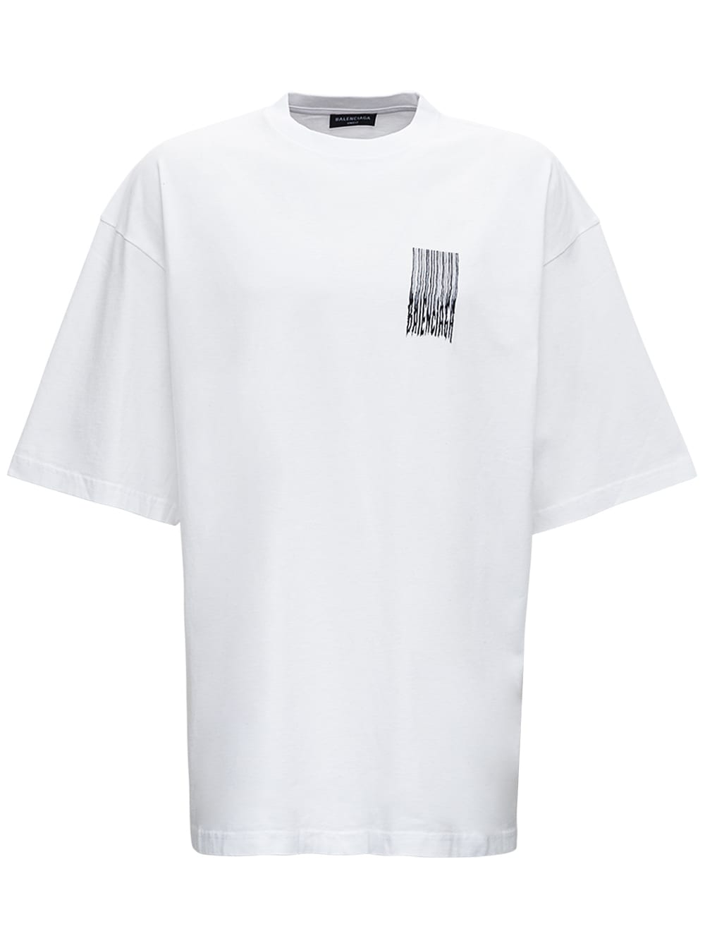 Balenciaga White Cotton Oversize Barcode T-shirt