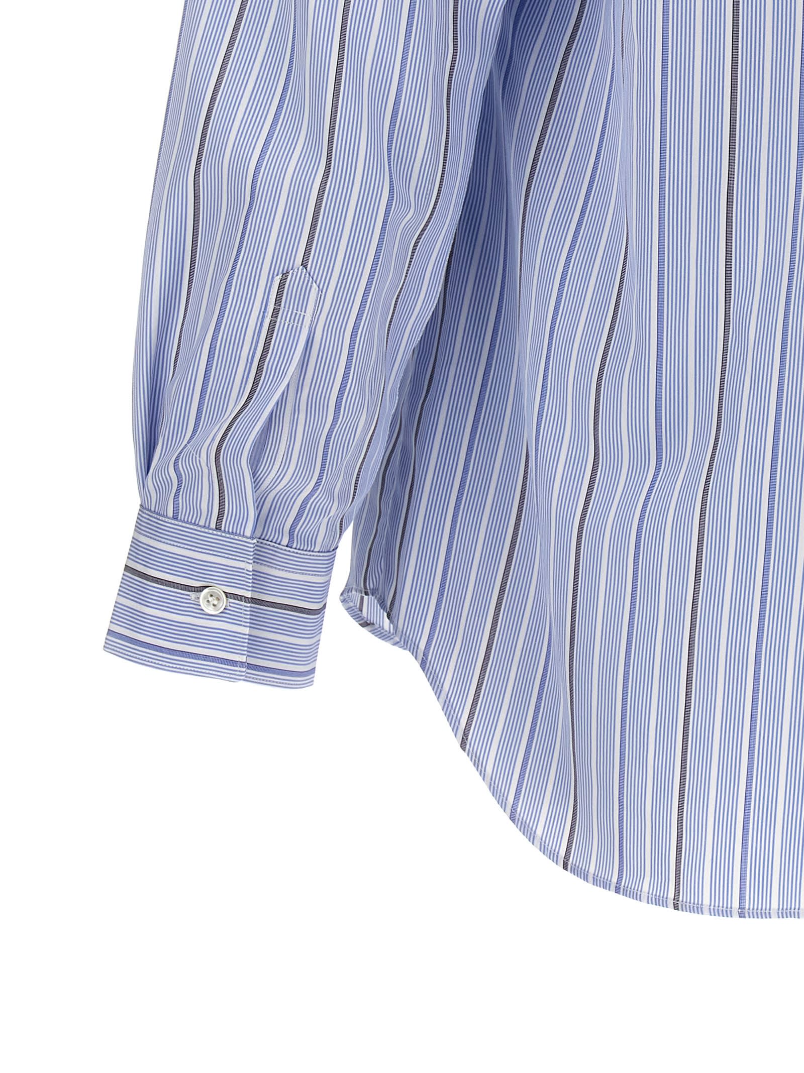 Shop Comme Des Garçons Unfinished Striped Shirt