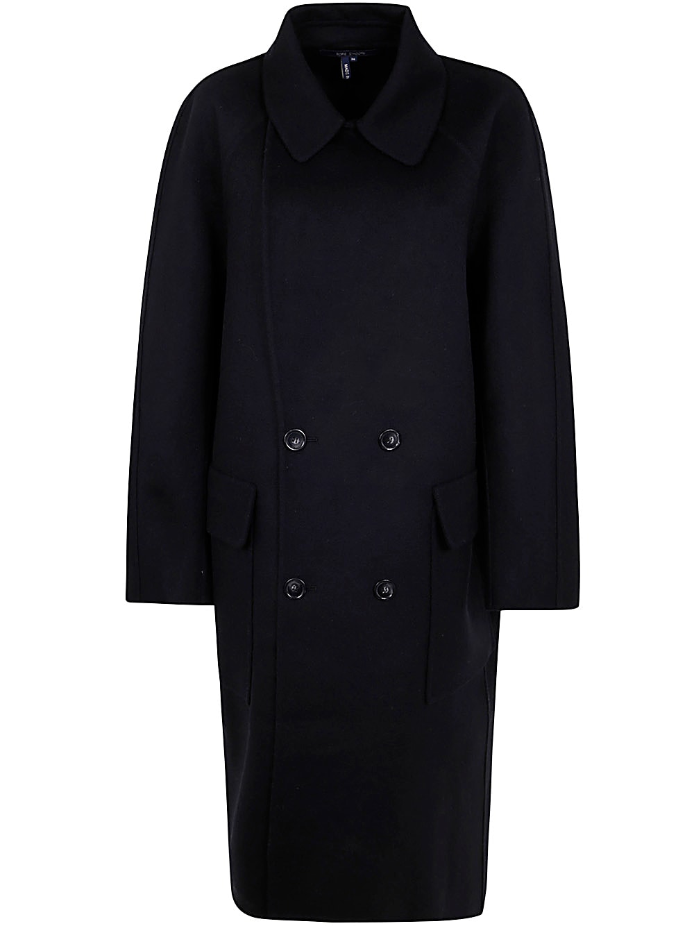 Shop Sofie D'hoore Df Coat W Lapel Collar 2 App Pockets 4 Buttons In Black