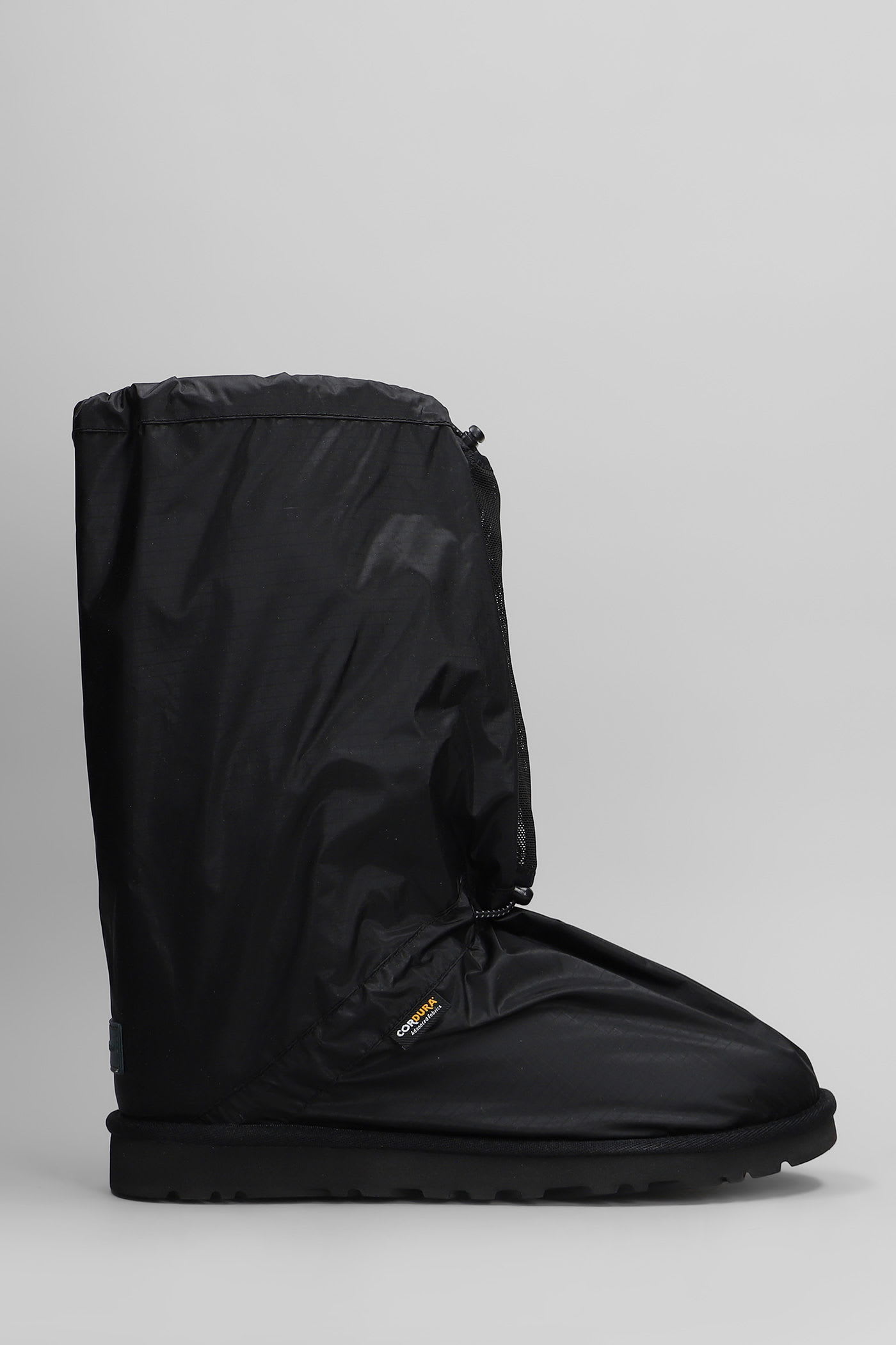 Ugg Classic Mini Low Heels Boots In Black Nylon In Black