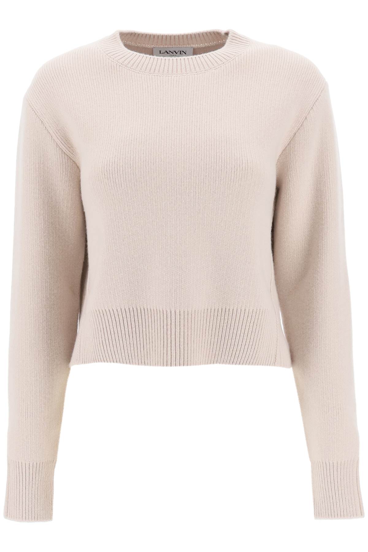 Lanvin Cropped Wool And Cashmere Sweater In Neutro