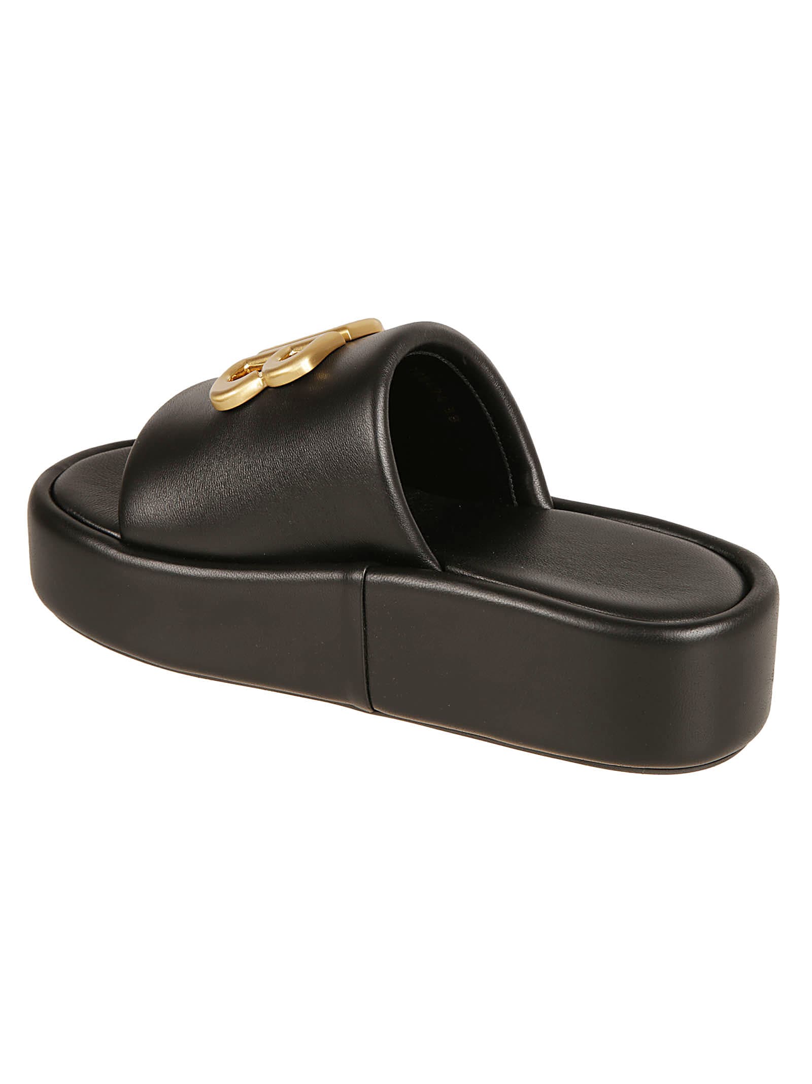 Shop Balenciaga Ride Sliders In Black/gold