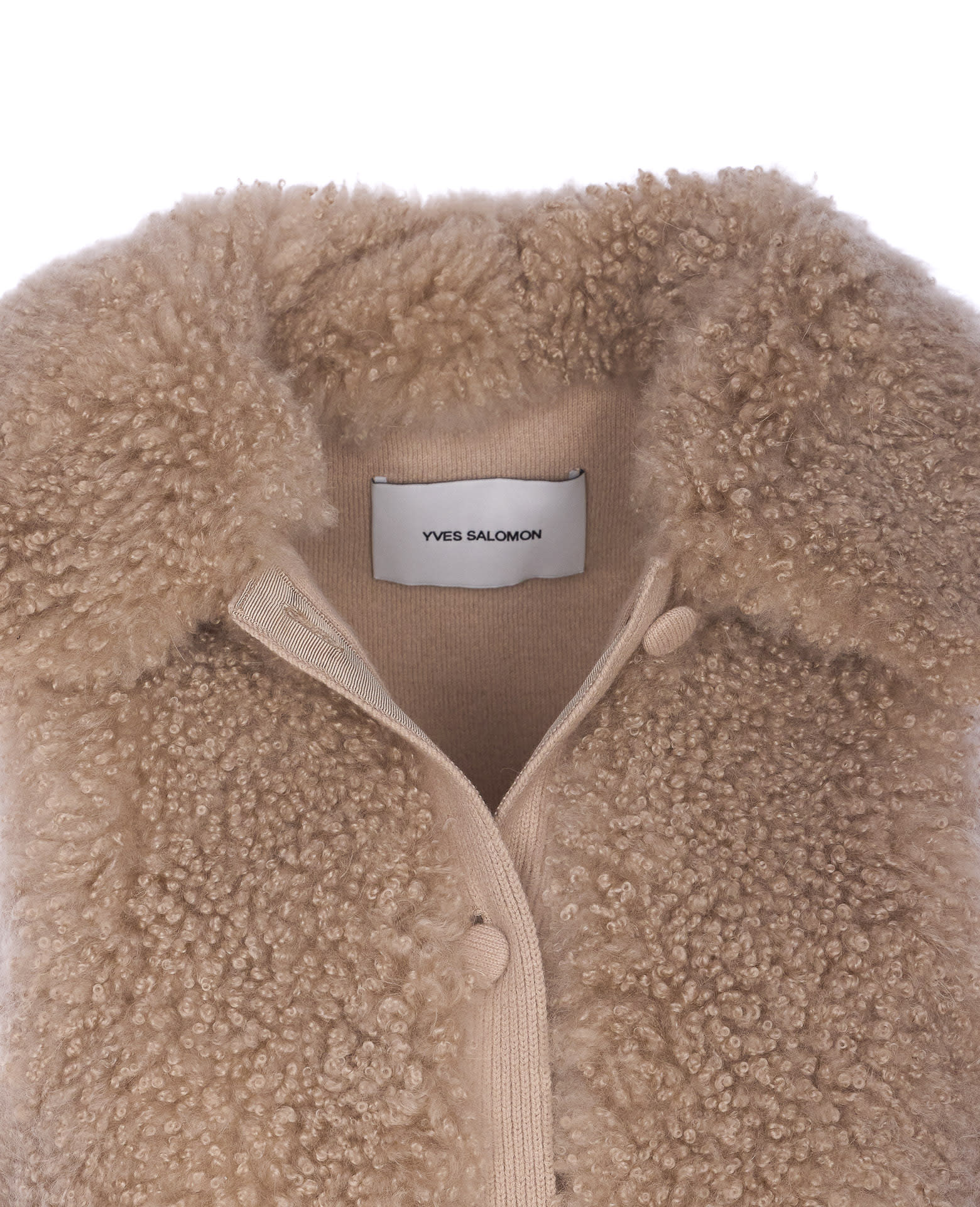 Yves Salomon Sleeveless Shearling Vest Featuring Pockets In Brown