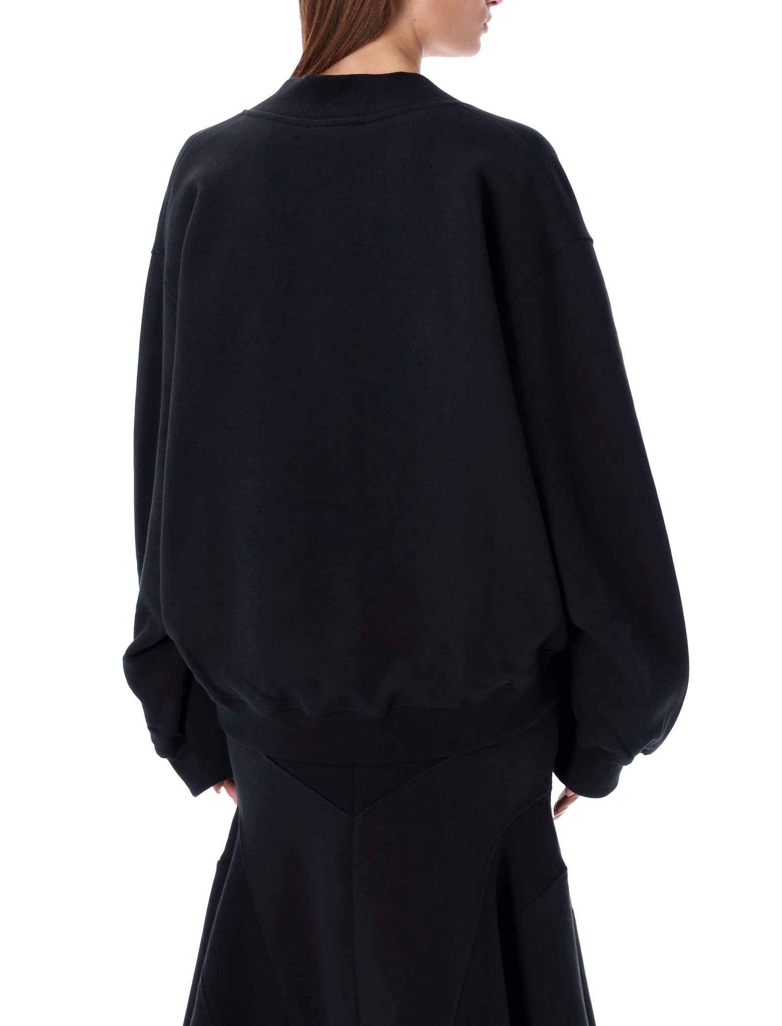 Shop Attico Deep V-nekc Fleece In Black