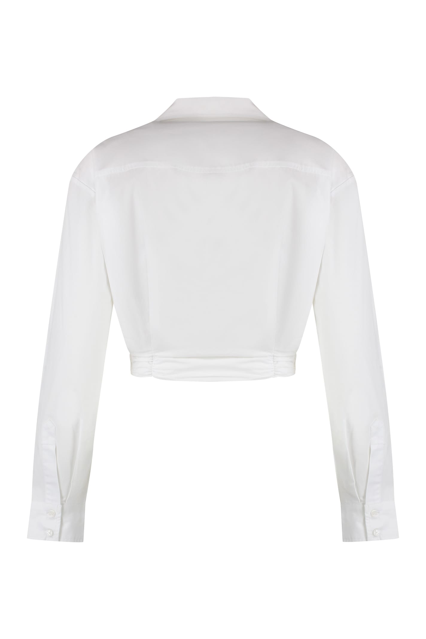 Shop Pinko Camene Cropped Poplin Shirt In White