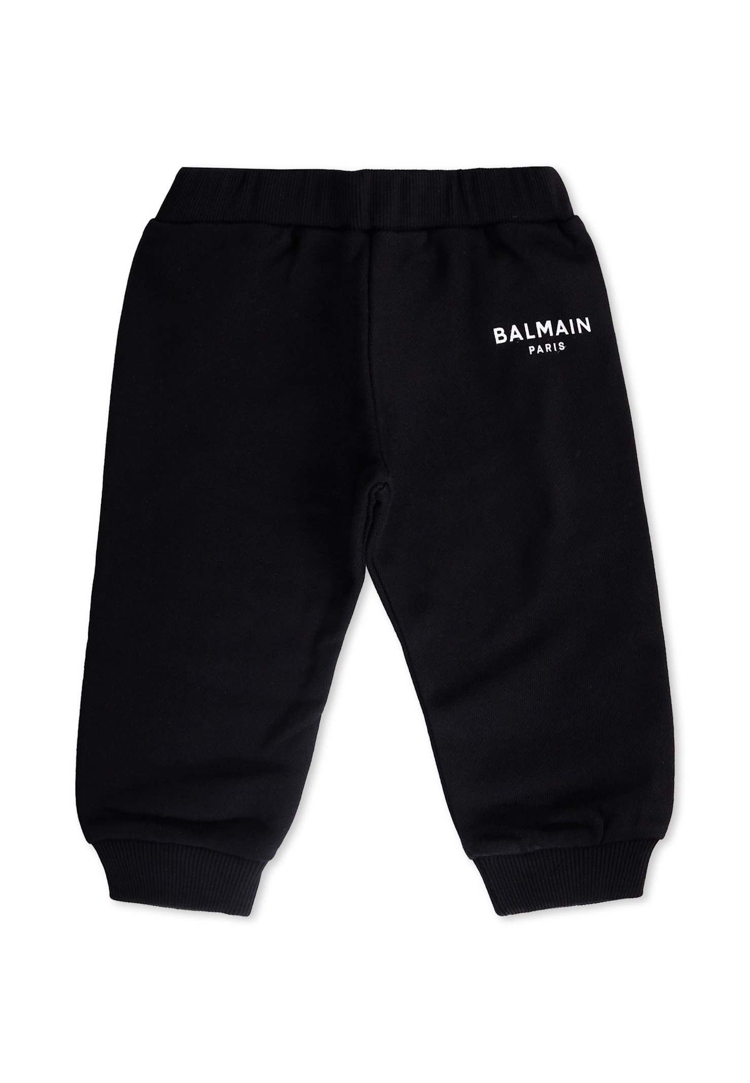 Balmain Black Trousers For Babykids With Logo In Black