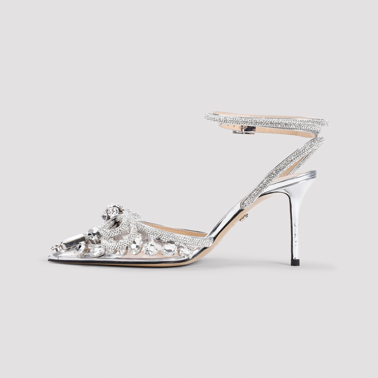 Shop Mach &amp; Mach Double Bow Sandals In Silver