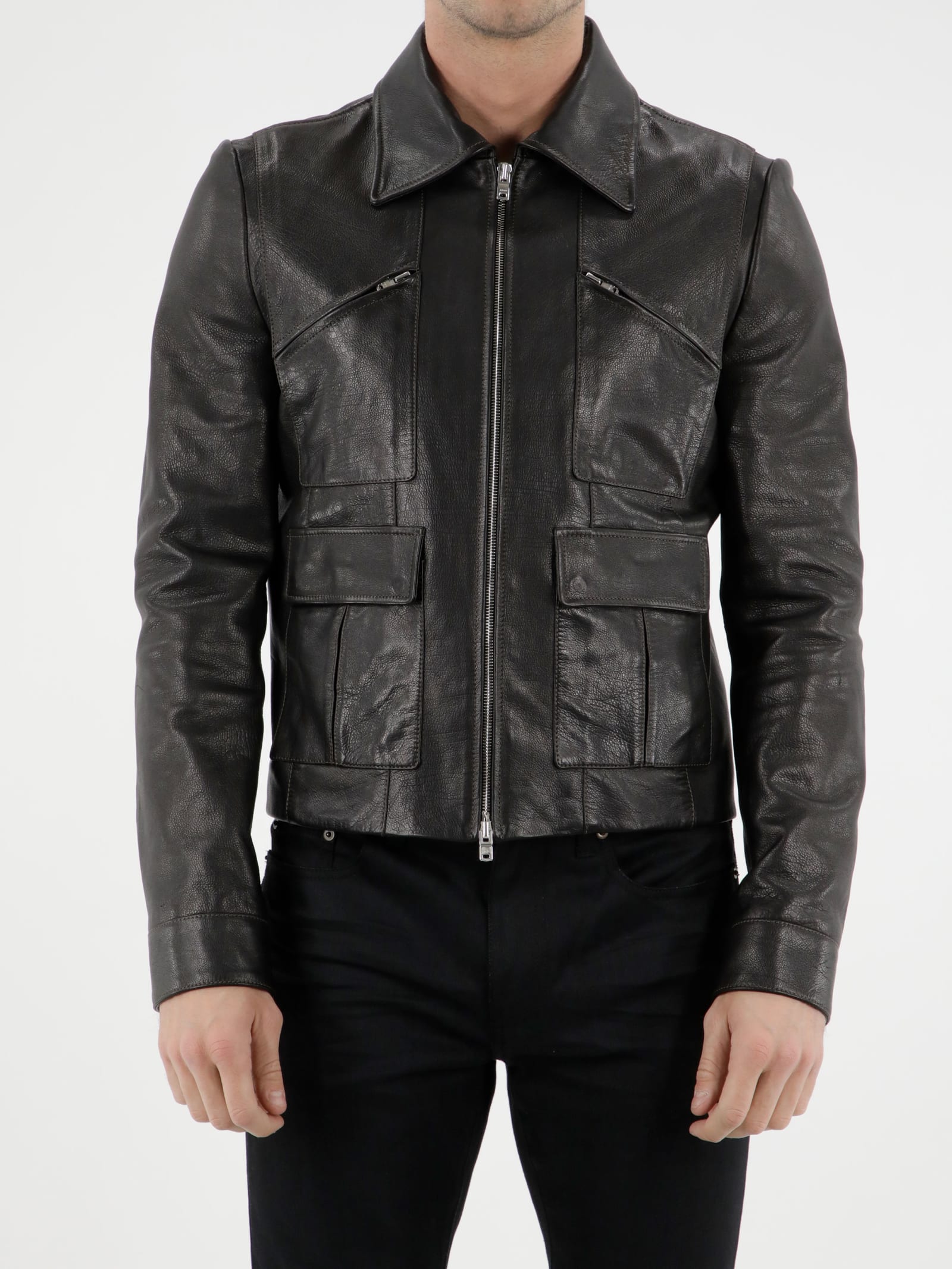 AMIRI Black Leather Jacket