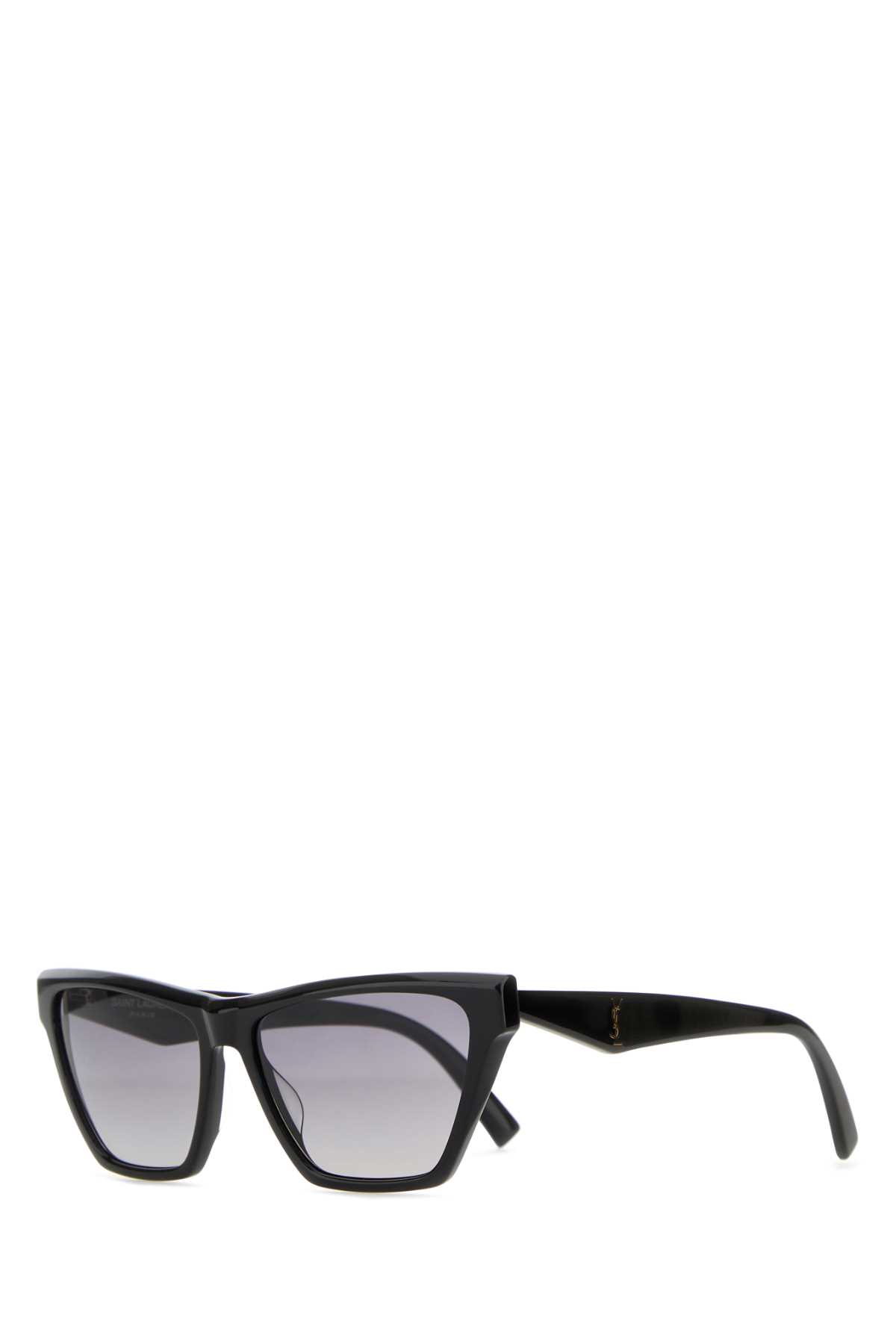 Shop Saint Laurent Black Acetate Sl M103 Sunglasses In Blkblkgrgre