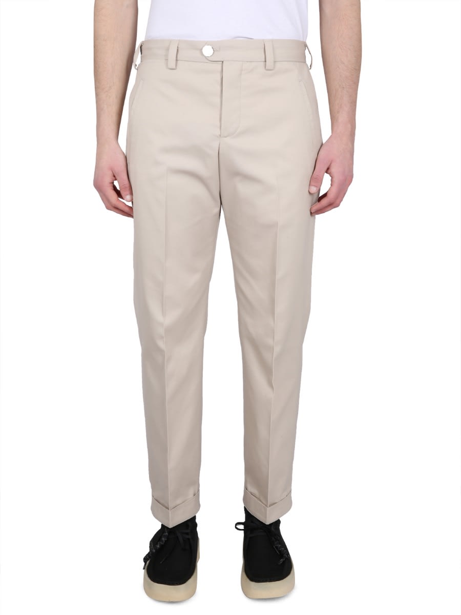 Pt Torino Stretch Cotton Carrot Fit Pants In White