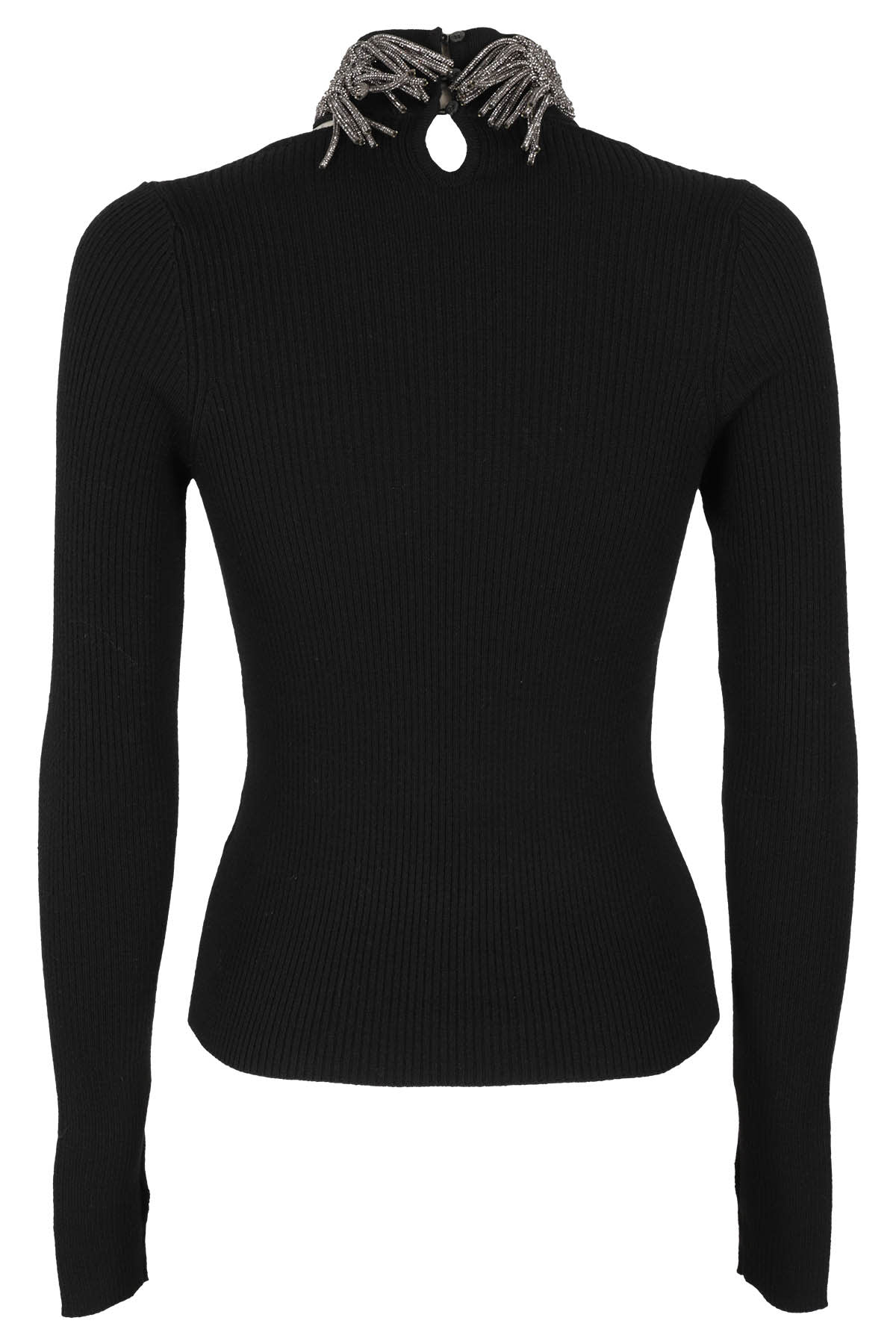Shop Giuseppe Di Morabito Knit Top With Crystal In Black