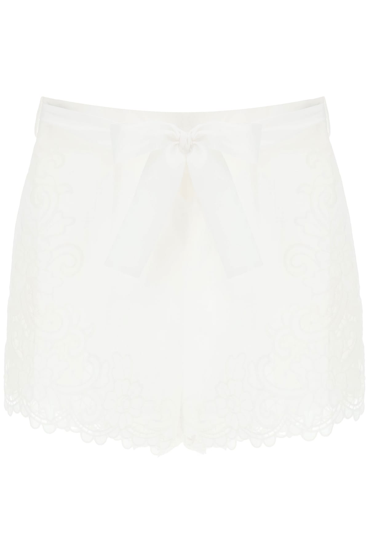 Zimmermann Lulu Scallop Shorts With Embroidery