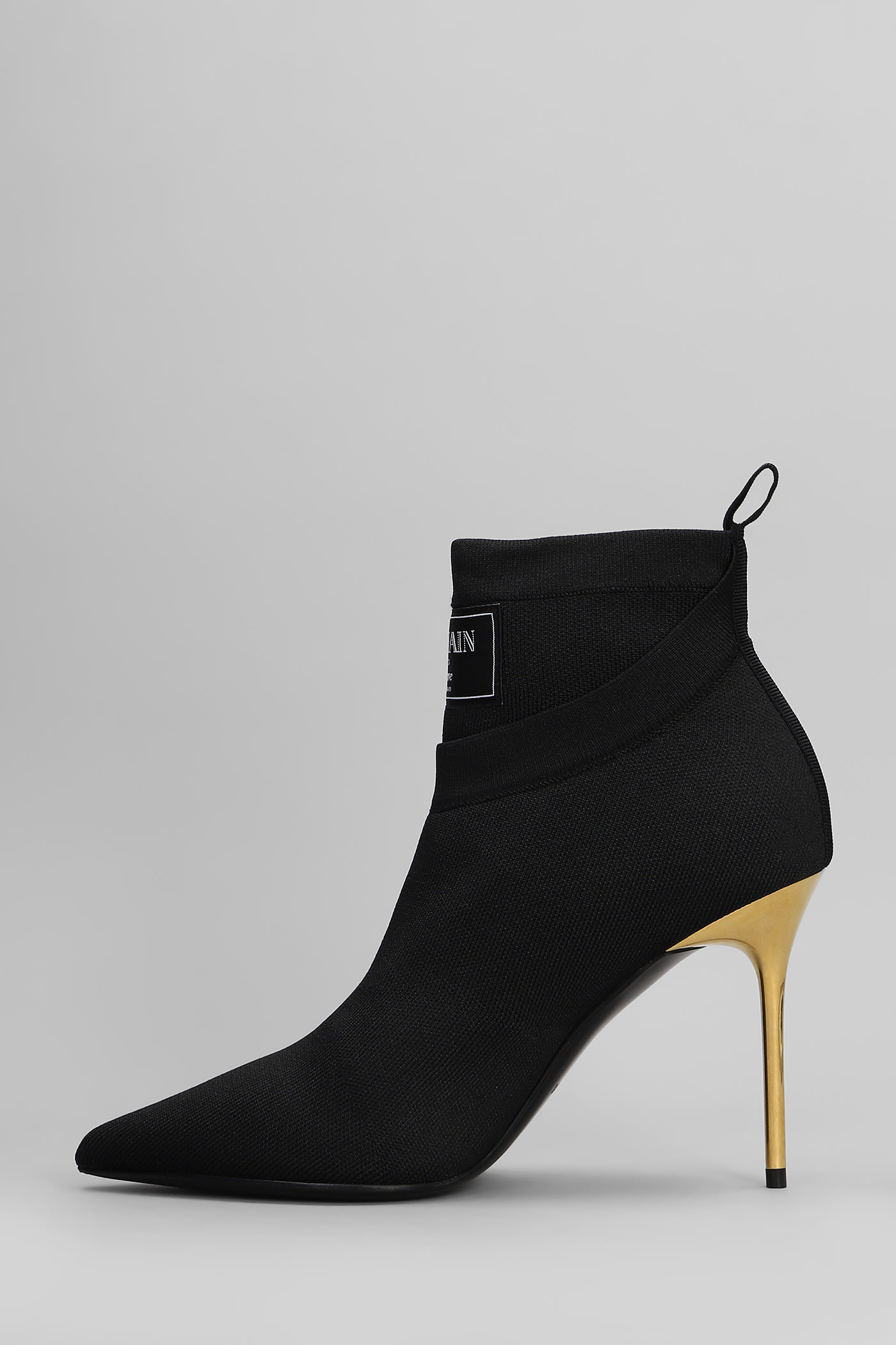 Balmain Ankle Boot High Heels Ankle Boots In Black Cotton In Black