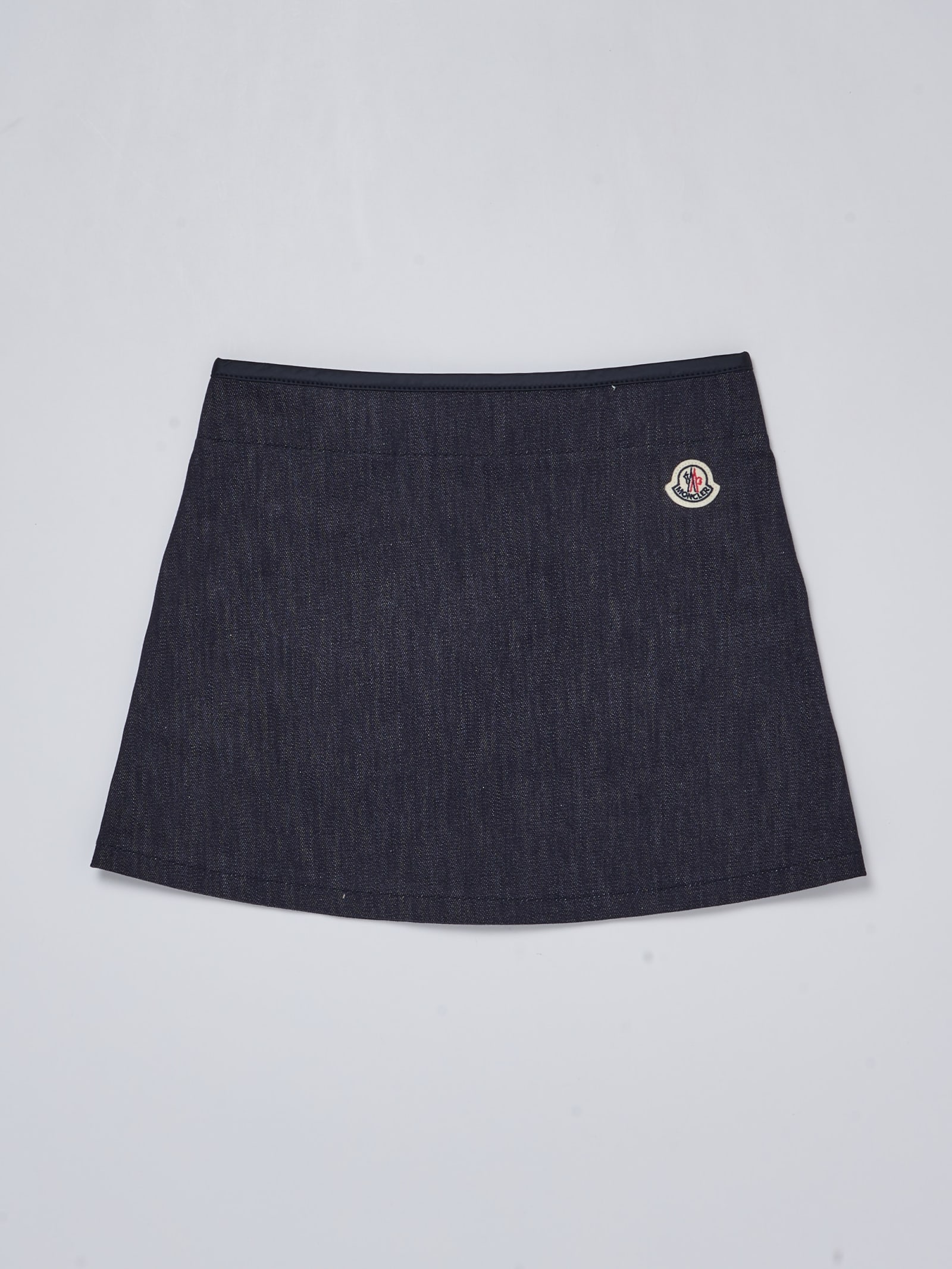 Shop Moncler Skirt Skirt In Denim Scuro