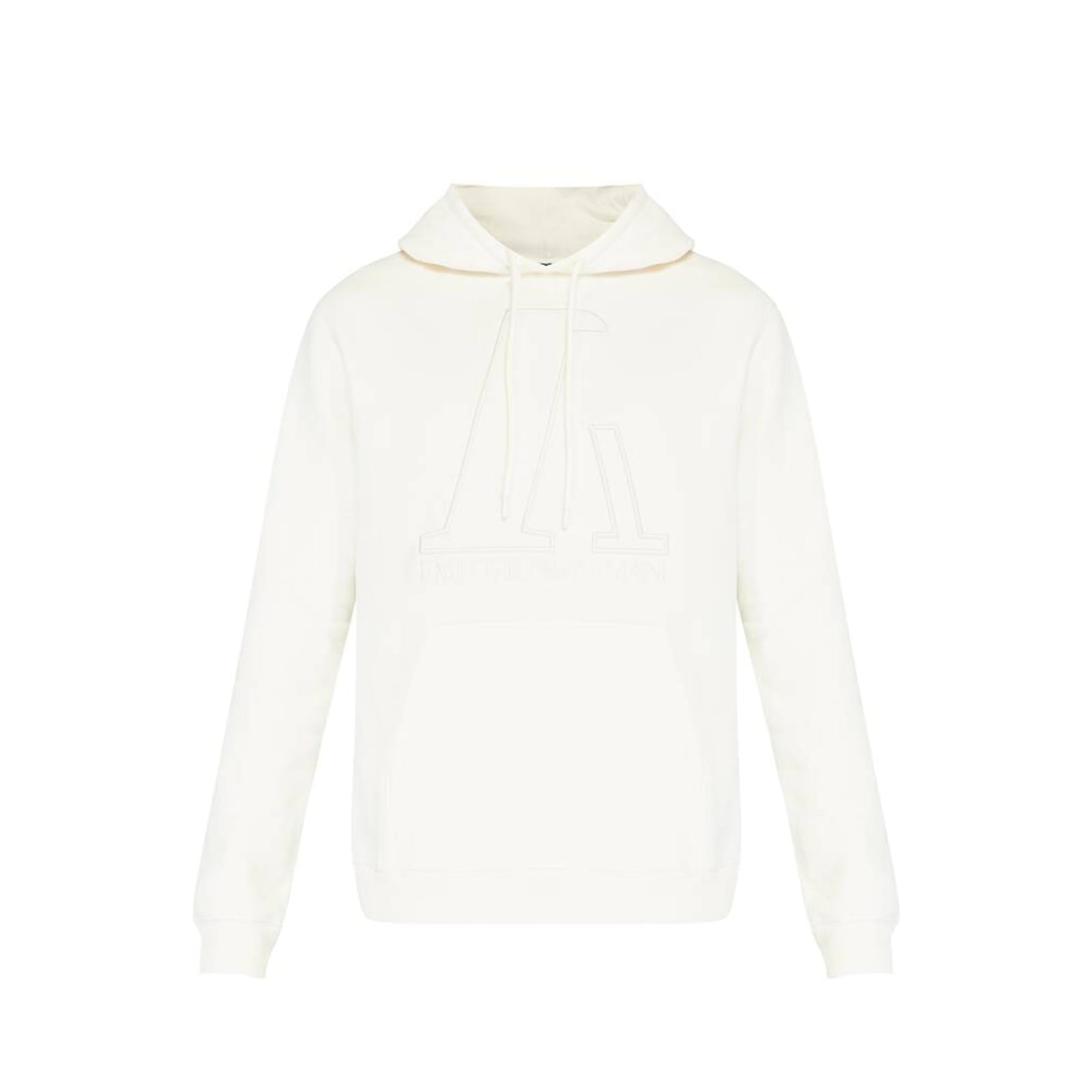 Shop Emporio Armani Logo Hooded Sweatshirt In White