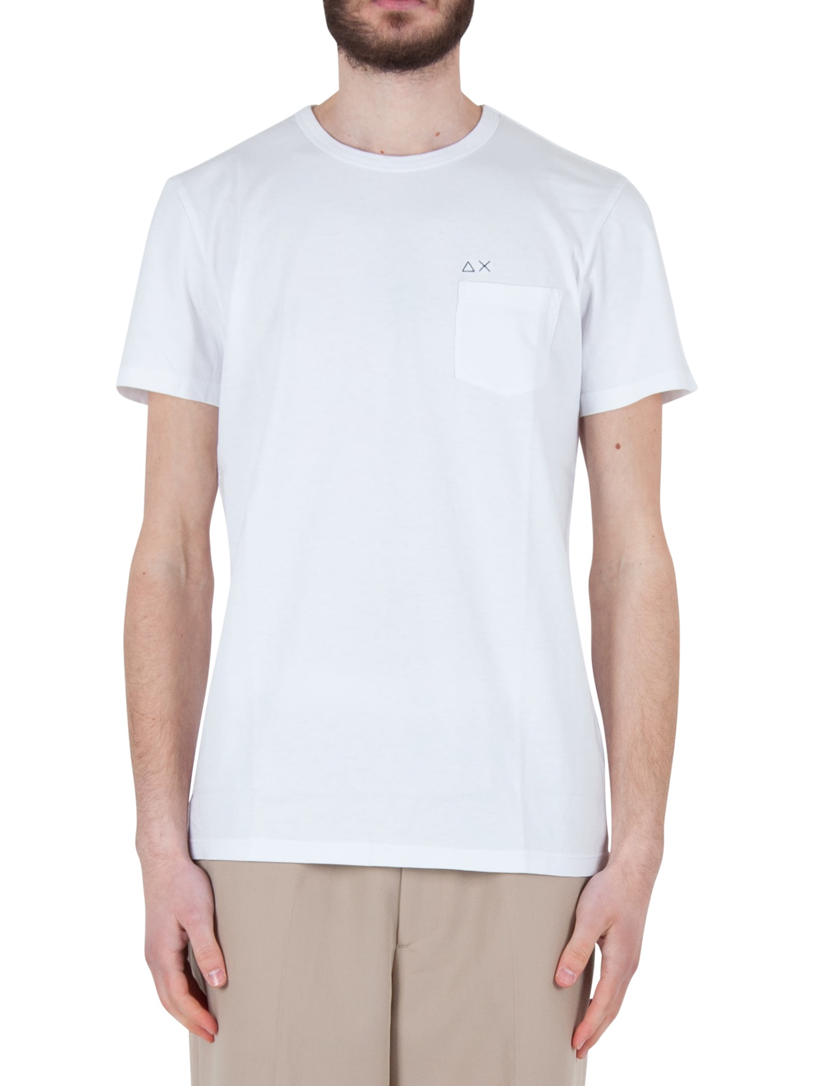 Sun 68 T-shirt Round Solid Pocket
