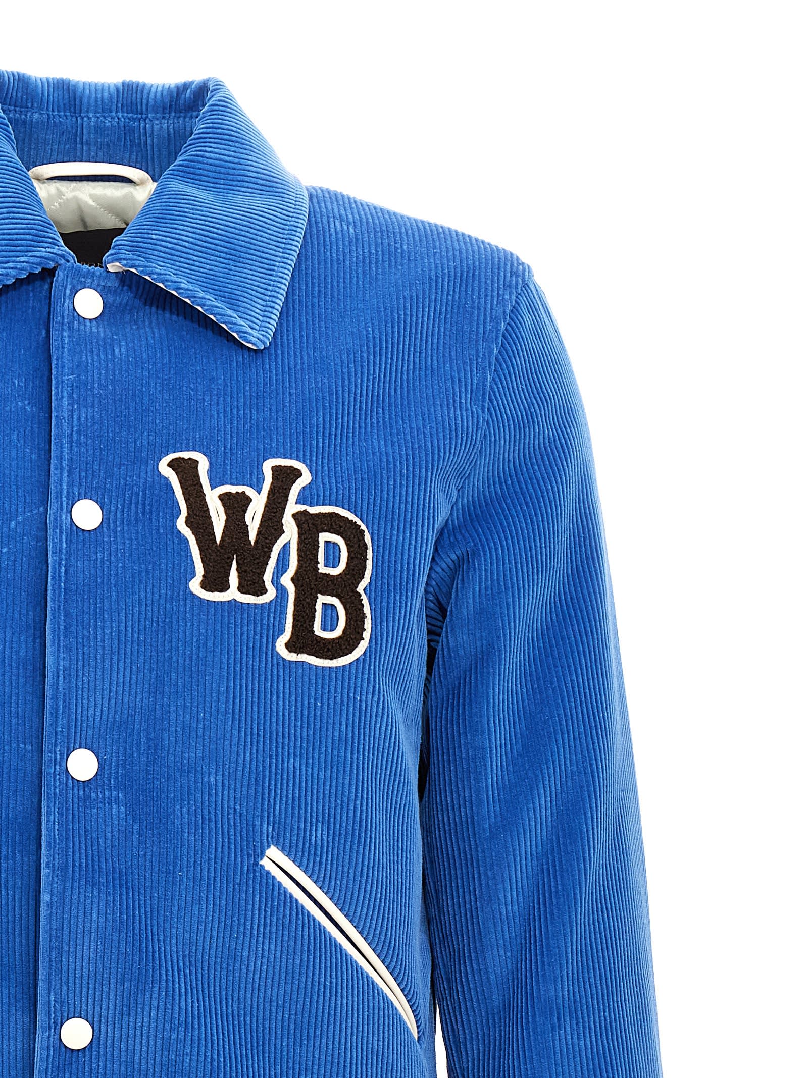 Shop Wales Bonner Homecoming Varsity Bomber Jacket In Light Blue