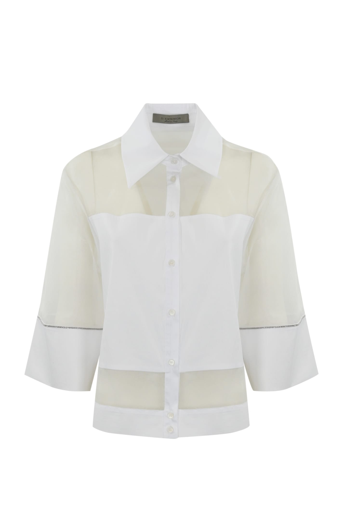 D. Exterior Poplin And Organza Shirt