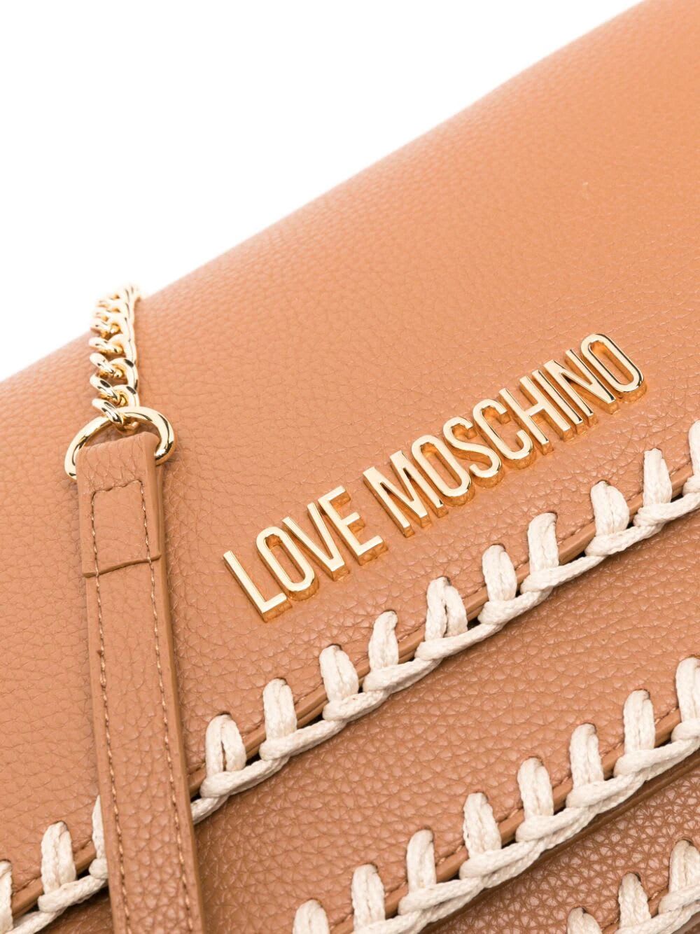 Shop Love Moschino Shoulder Bag In A Camel