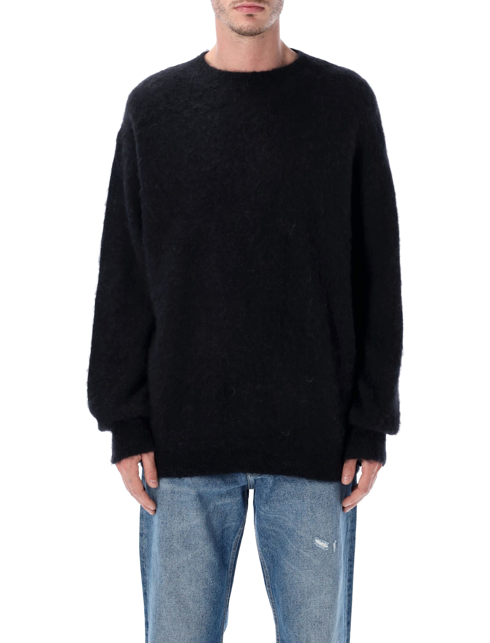Rold Skov Alpaca-mohair Round-neck Sweater In Black