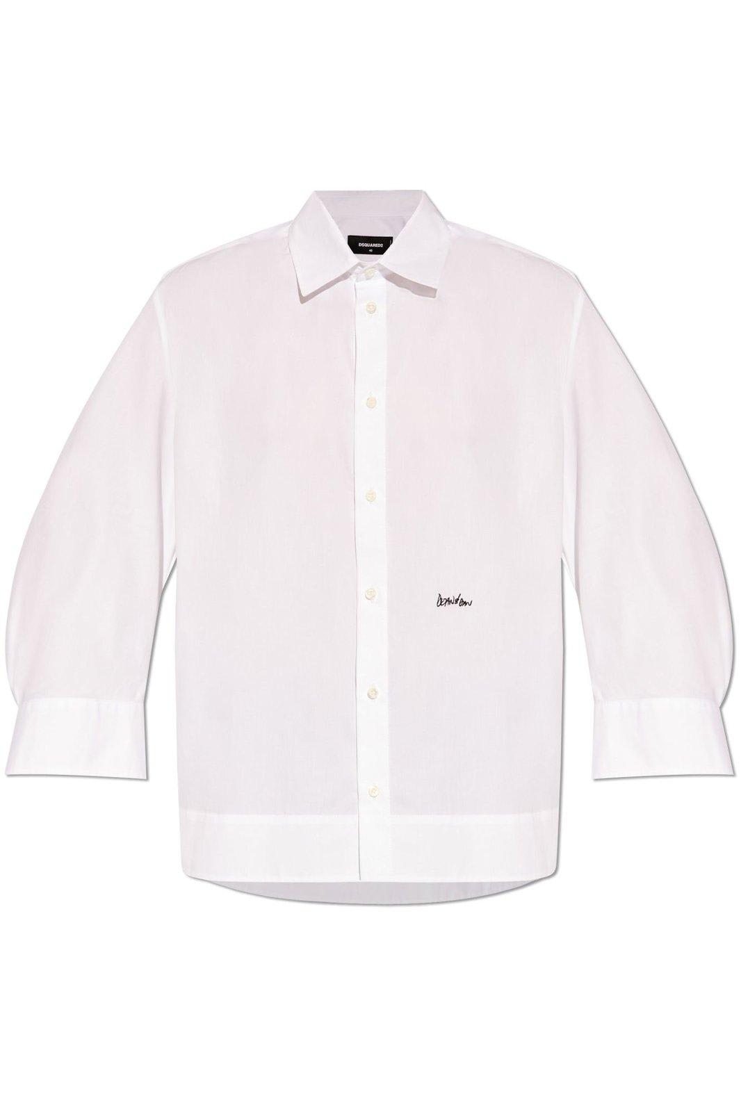 Logo Embroidered Long-sleeved Shirt