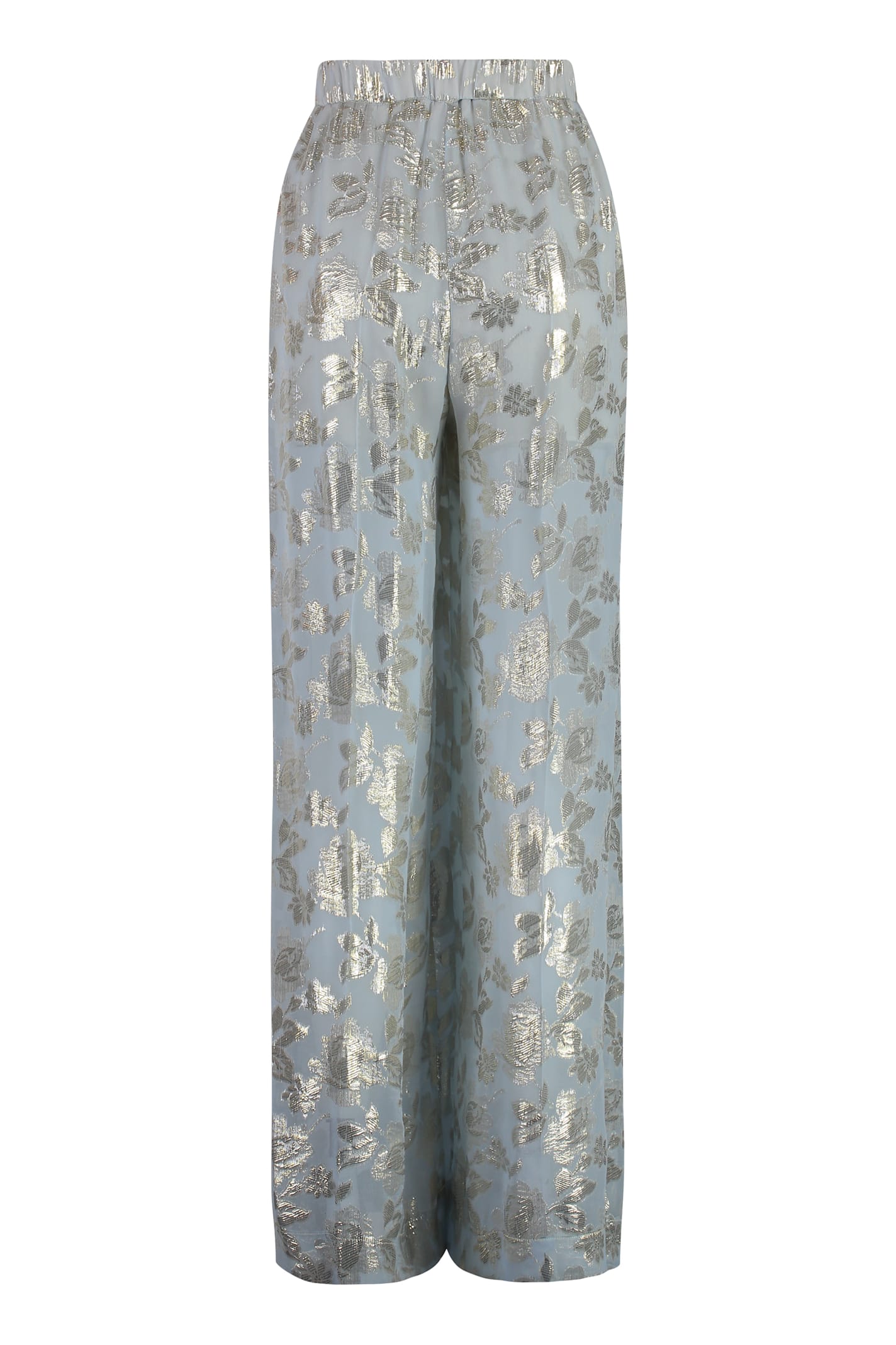Nina Ricci Floral Palazzo Pants In Light Blue