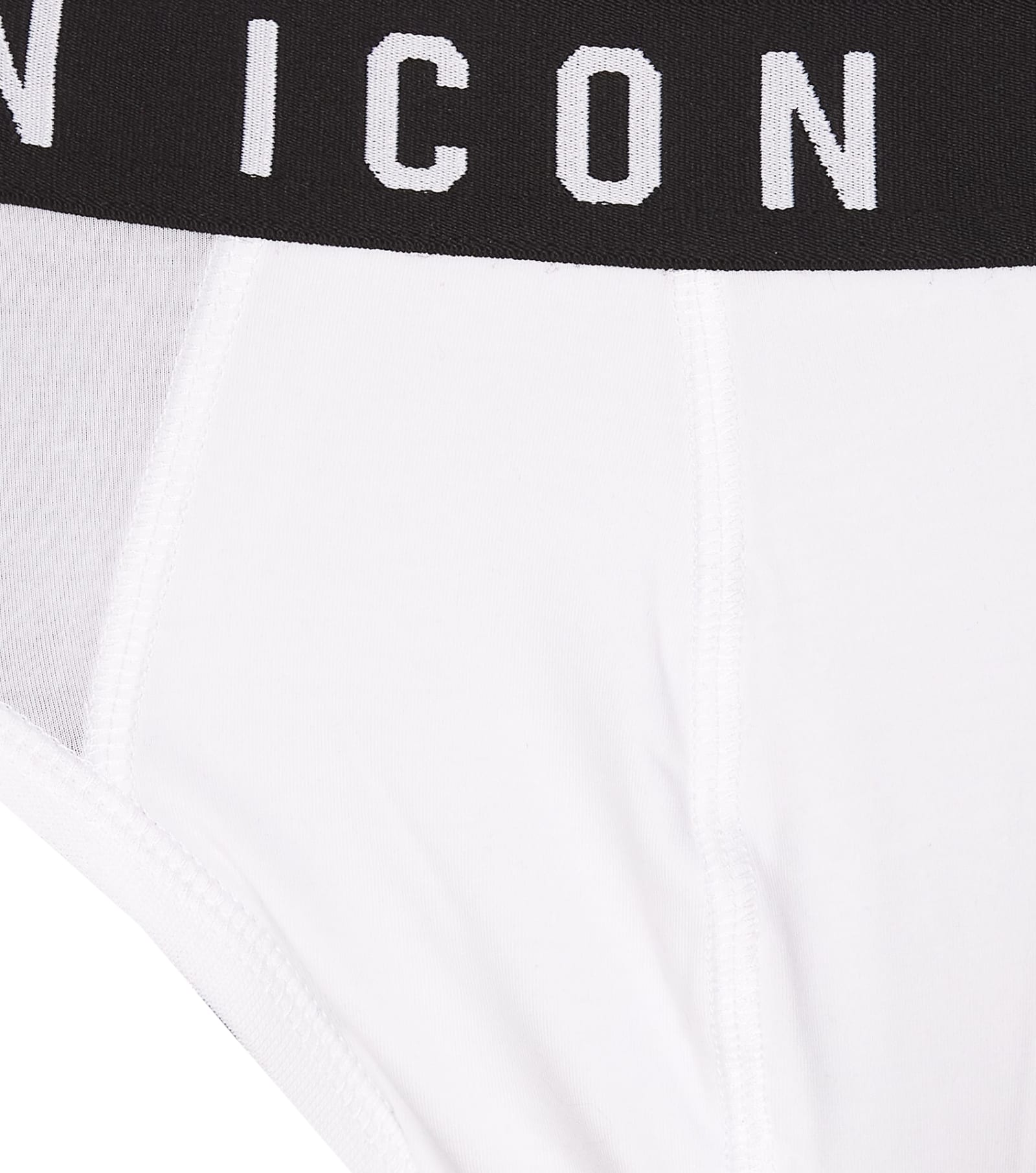 Shop Dsquared2 Be Icon Brief In Bianco