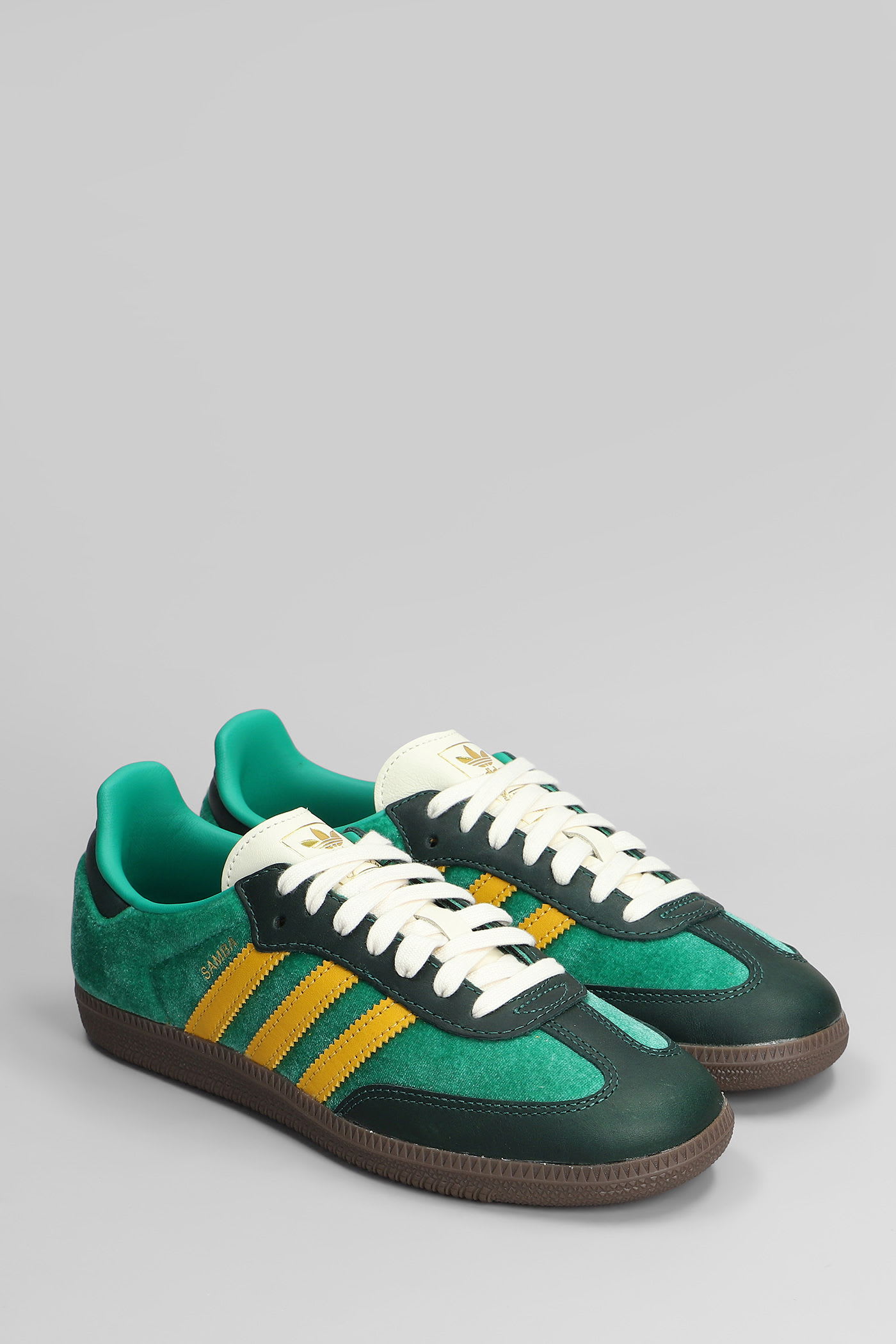 Adidas Originals Samba Og Sneakers In Green Velvet In Multi