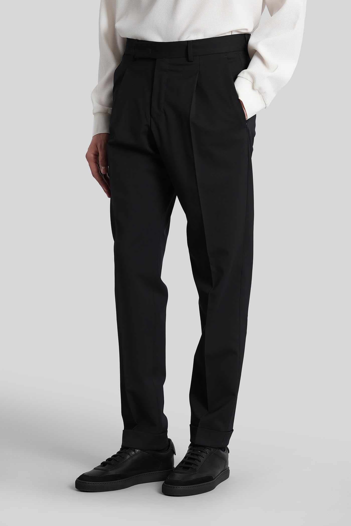 Pt Torino Pants In Black Wool In Black