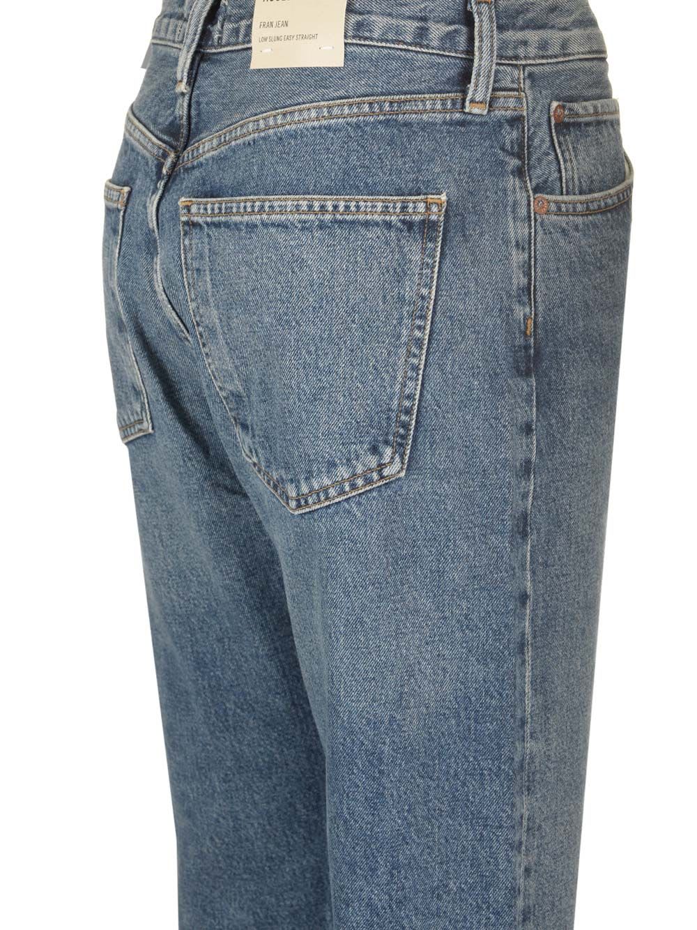 Shop Agolde Fran Jeans With Turn-ups In Blue