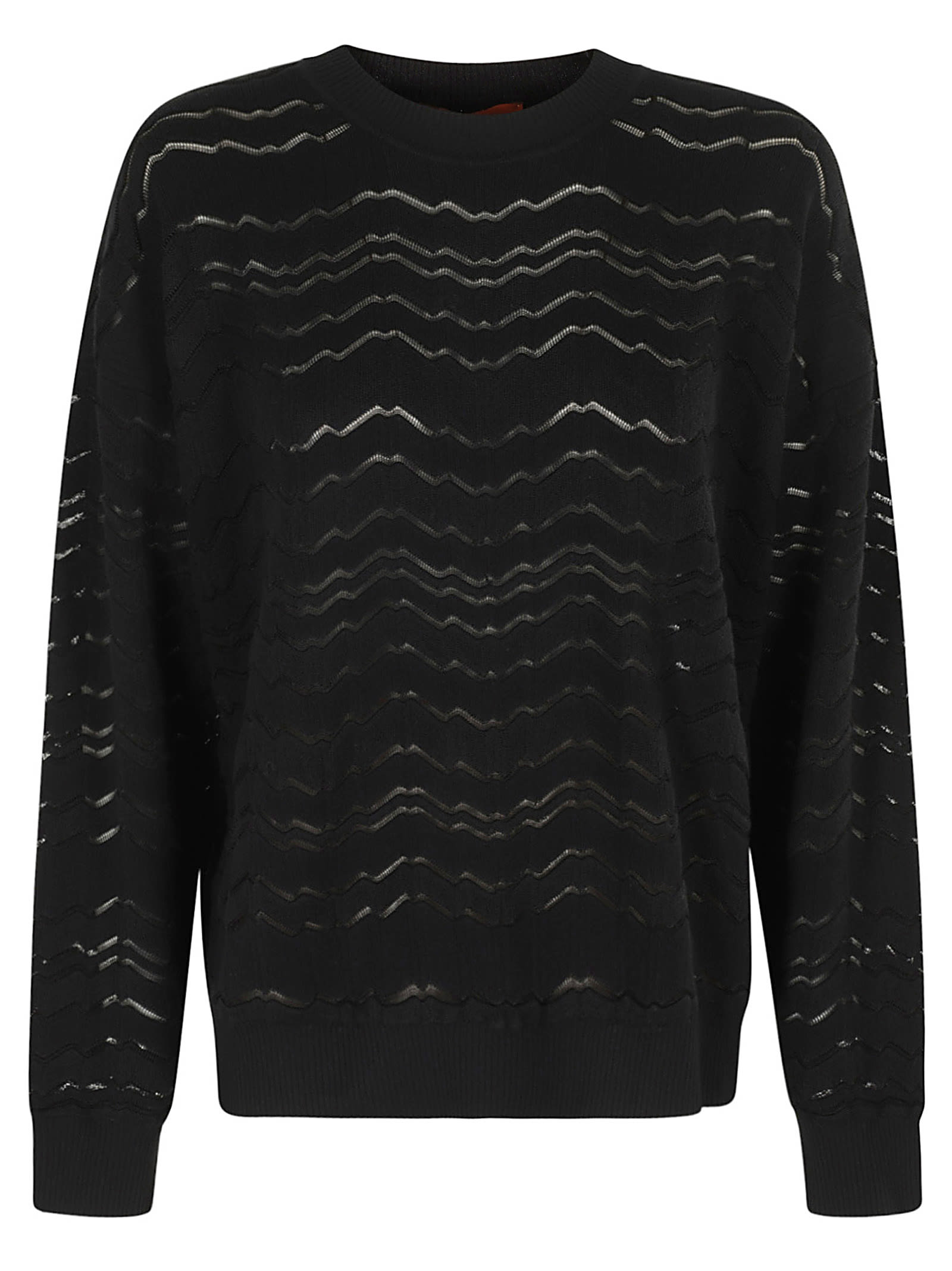 Zig-zag Patterned Knit Sweater