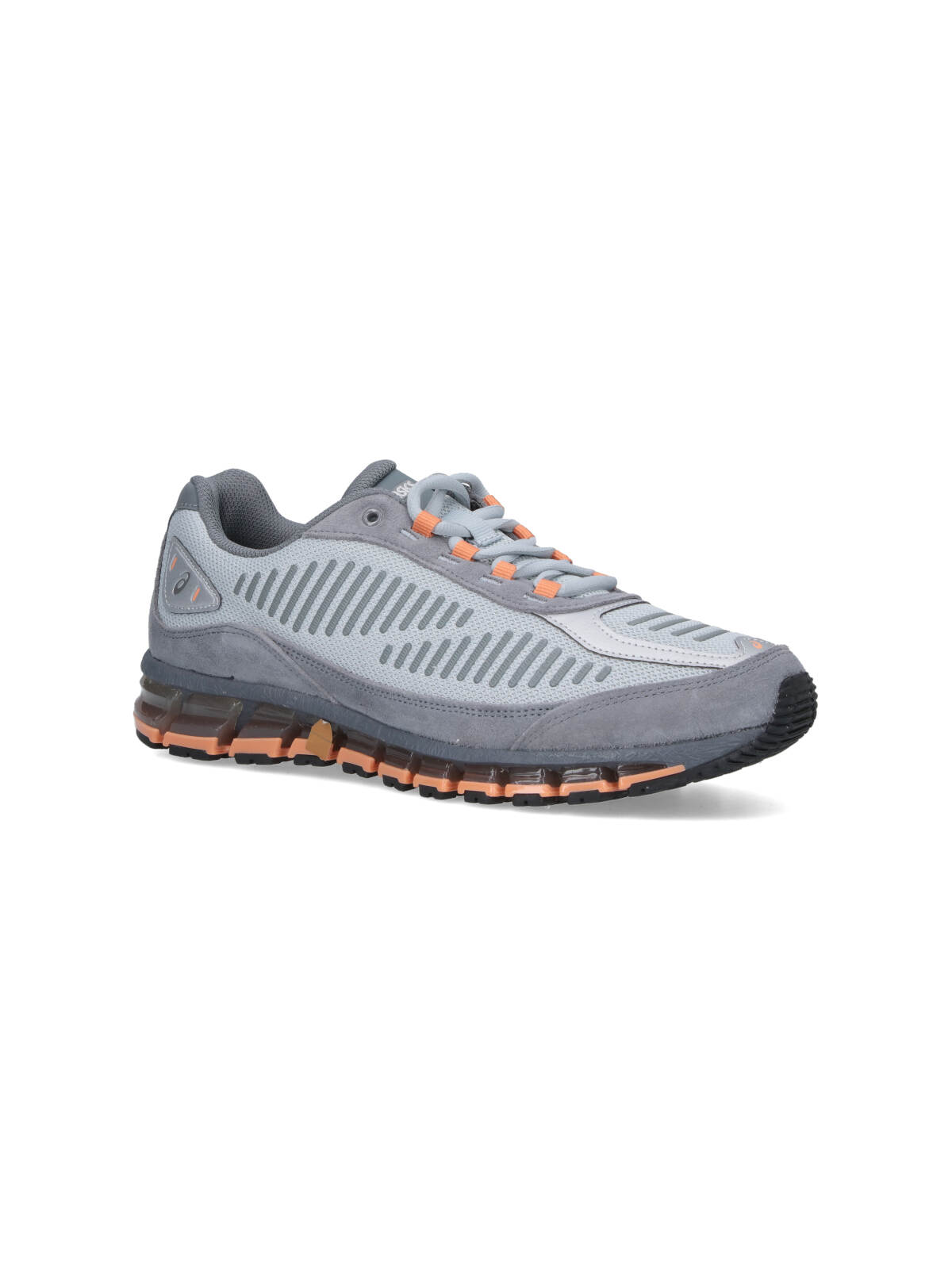 Asics Streamlined Grey Sneakers With Accent Details In Gray