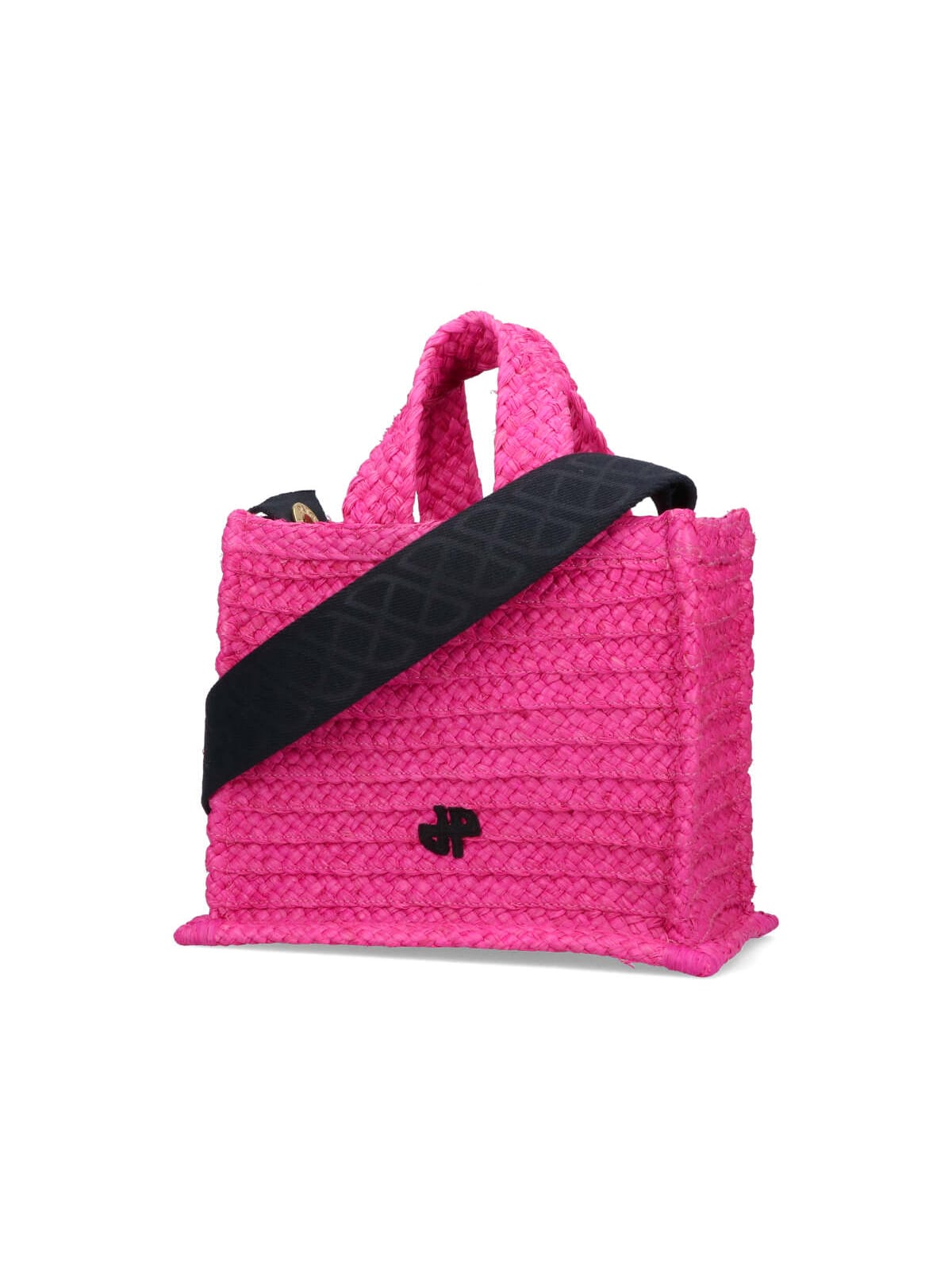 Shop Patou Raffia Mini Tote Bag In Rosa