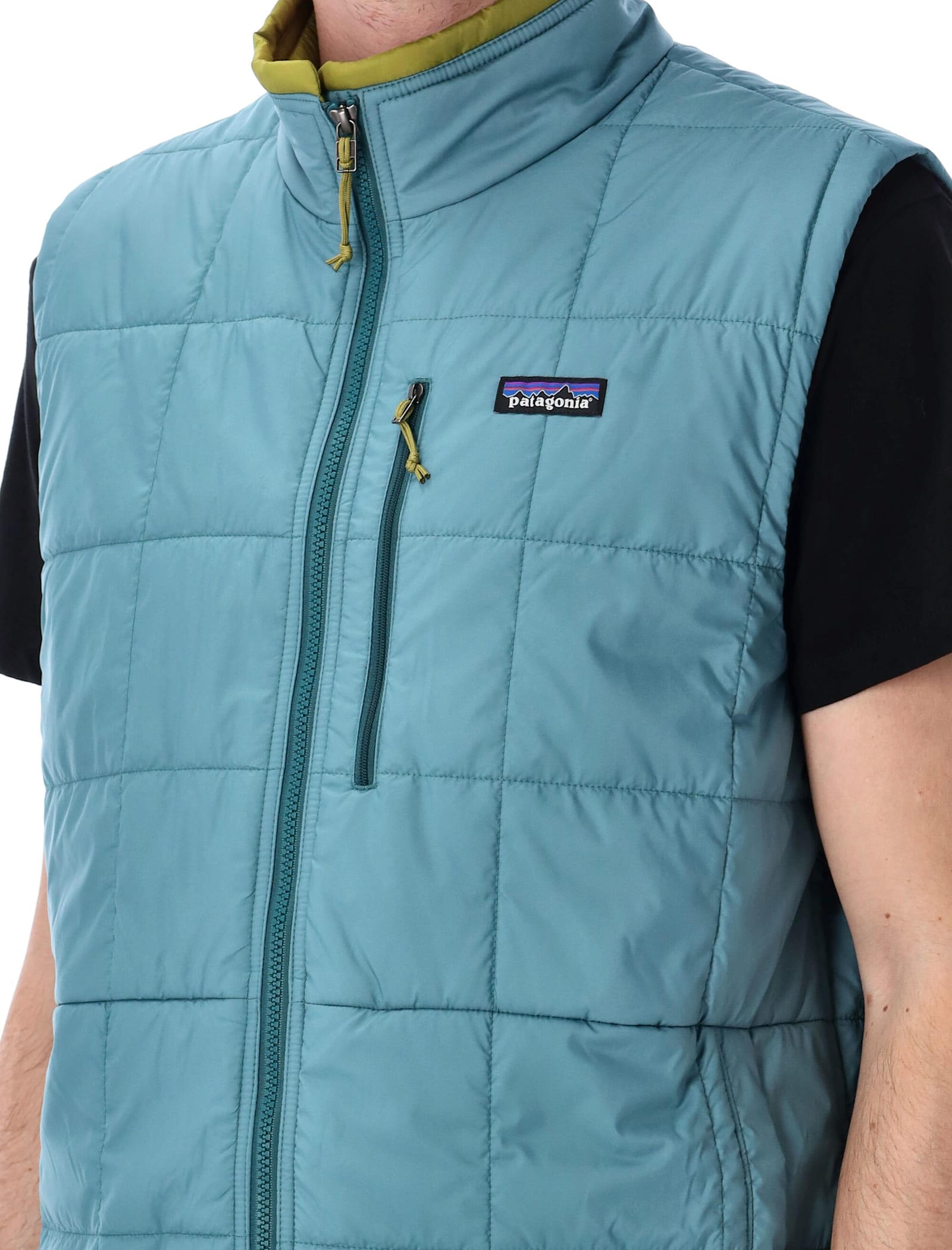 Patagonia Quilted Lightweight Sleeveless Vest Pockets In Blue