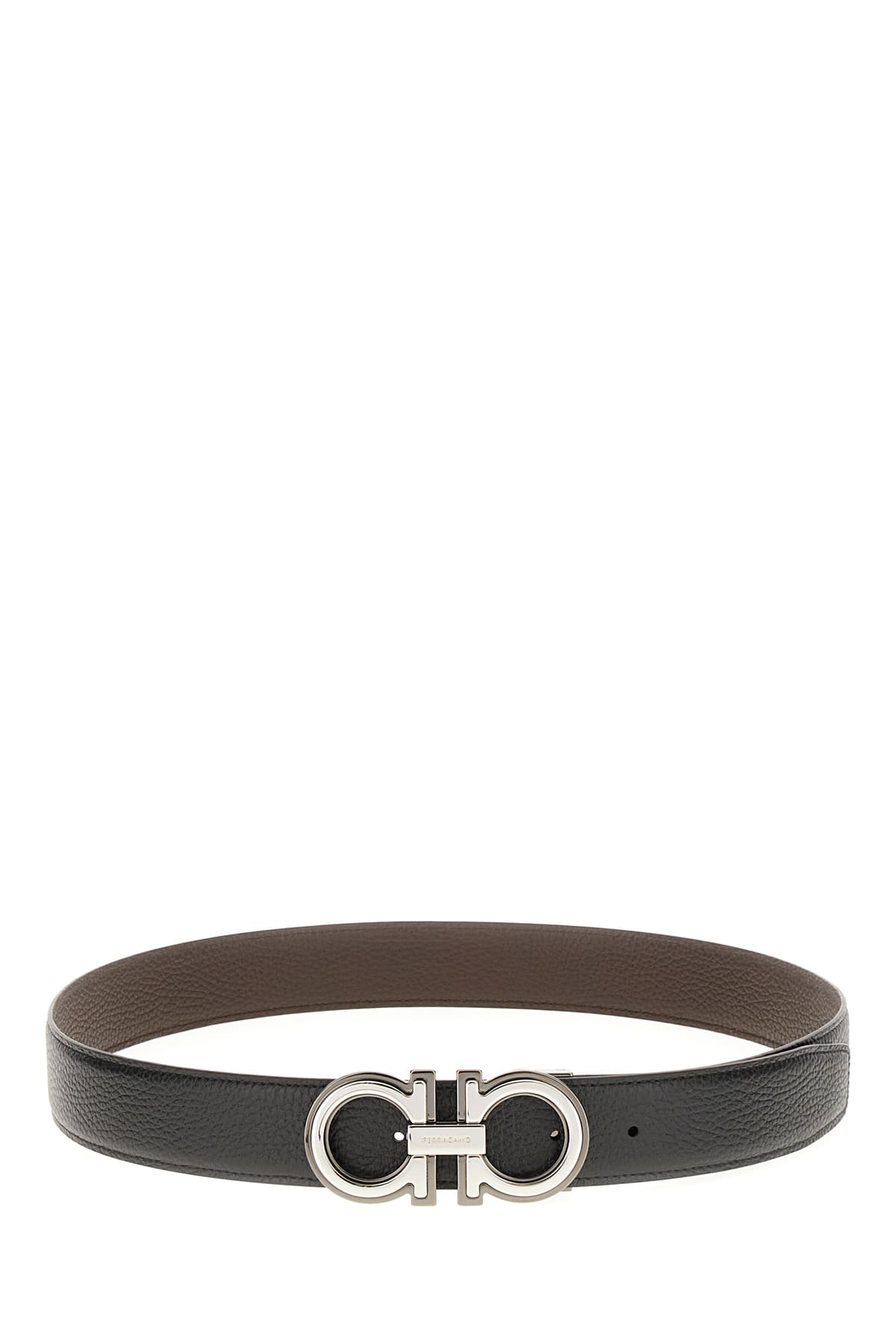 Black Leather Reversible Belt
