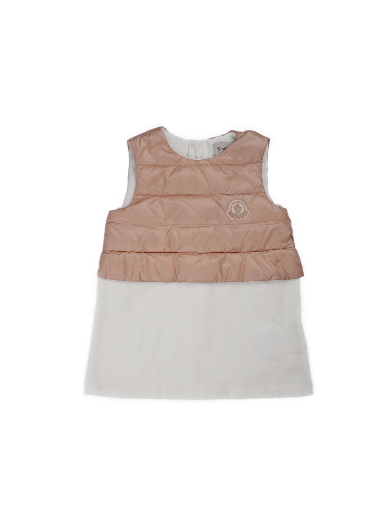 Moncler Antique Pink Dress With Nylon Insert