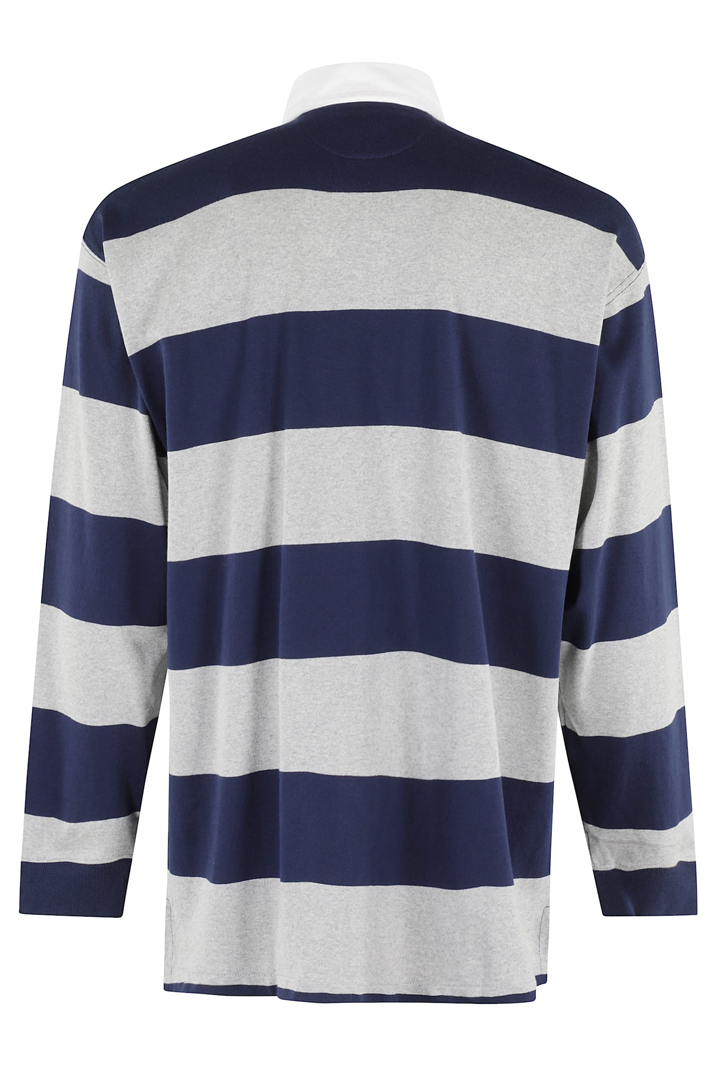 Polo Ralph Lauren Multicolor Polo Shirt With Classic Collar And All-over Striped Motif In Cotton Man In Blue