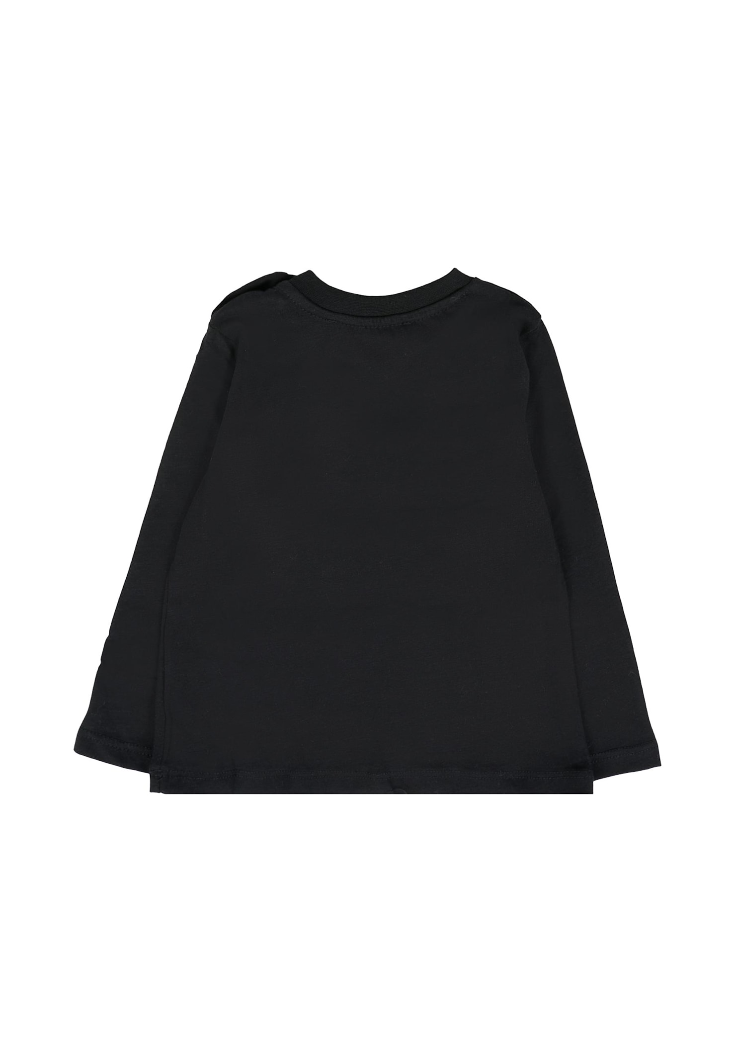 Msgm Black T-shirt For Babykids With Logo In Black