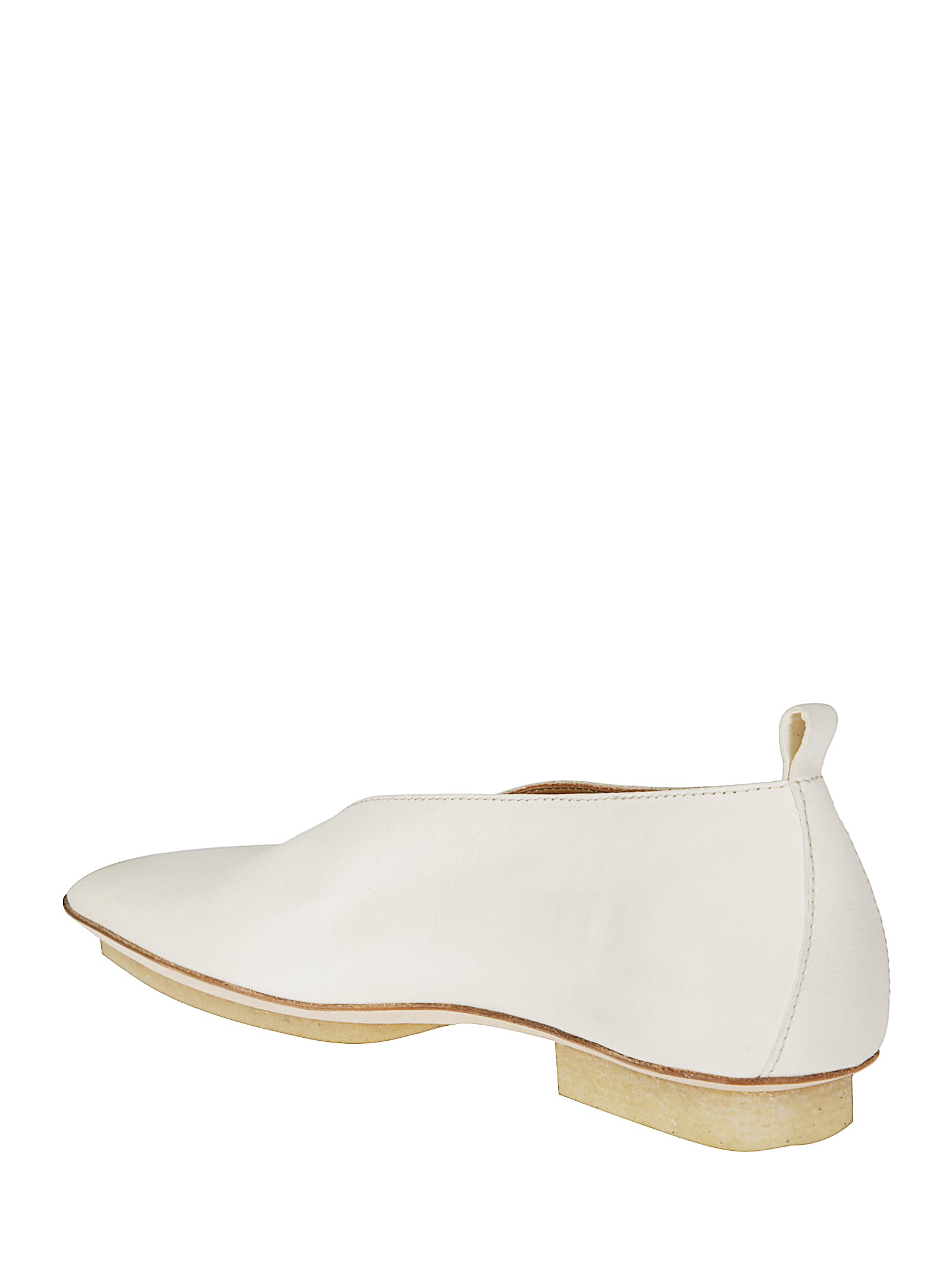 Uma Wang White Leather Ballerina Shoes In Neutral