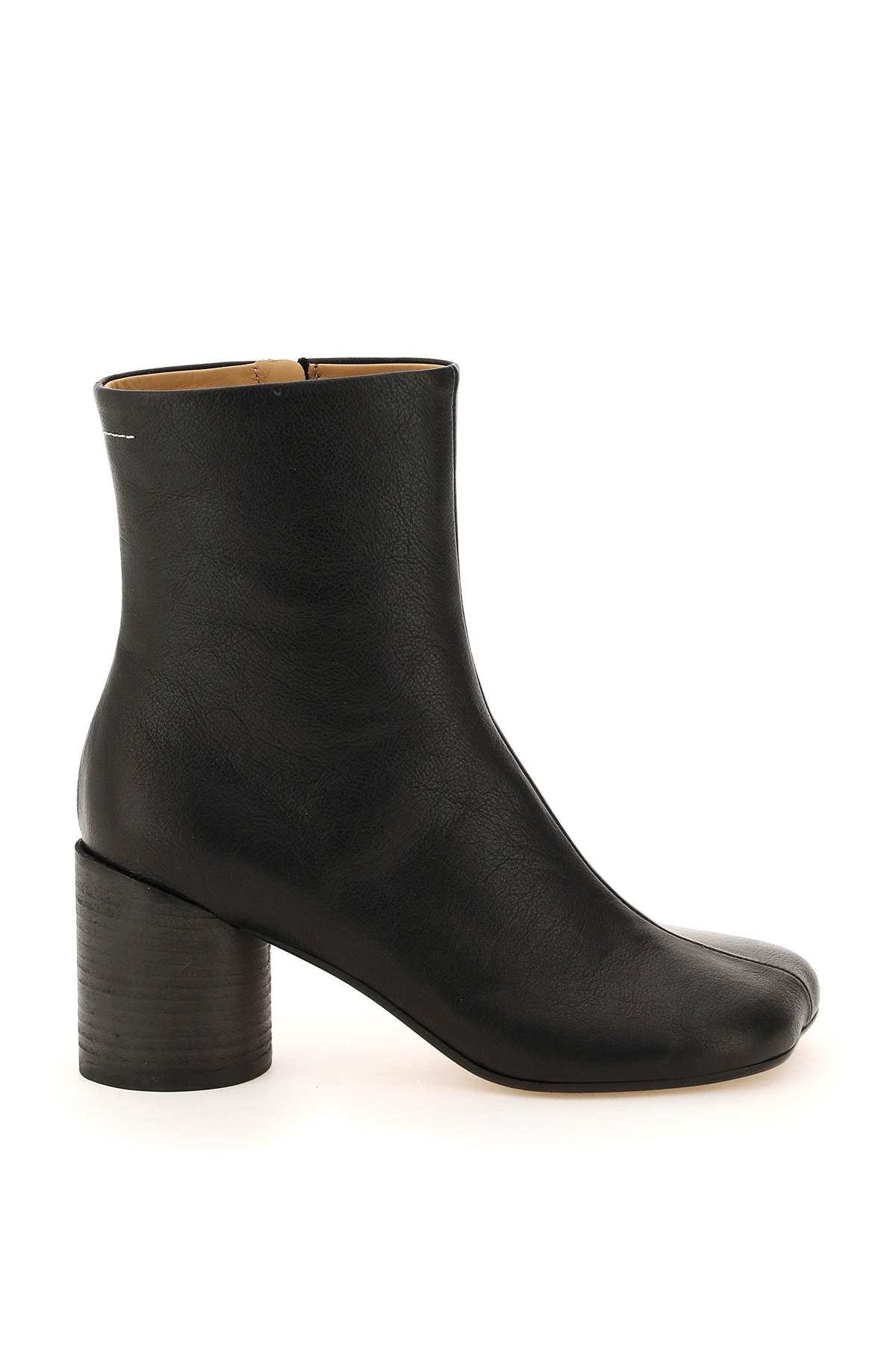 MM6 Maison Margiela Black Leather Ankle Boots | Smart Closet