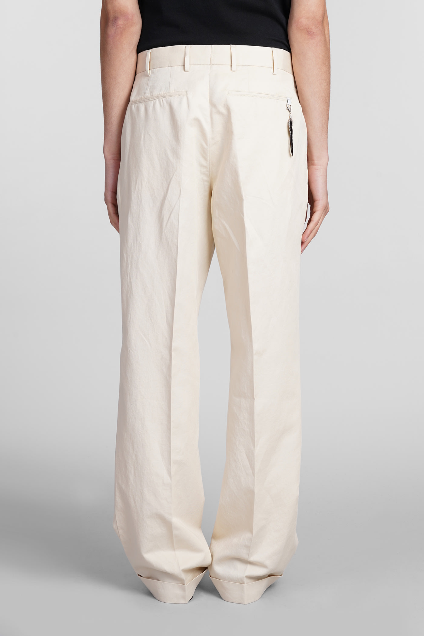 Shop Pt01 Pants In Beige Cotton