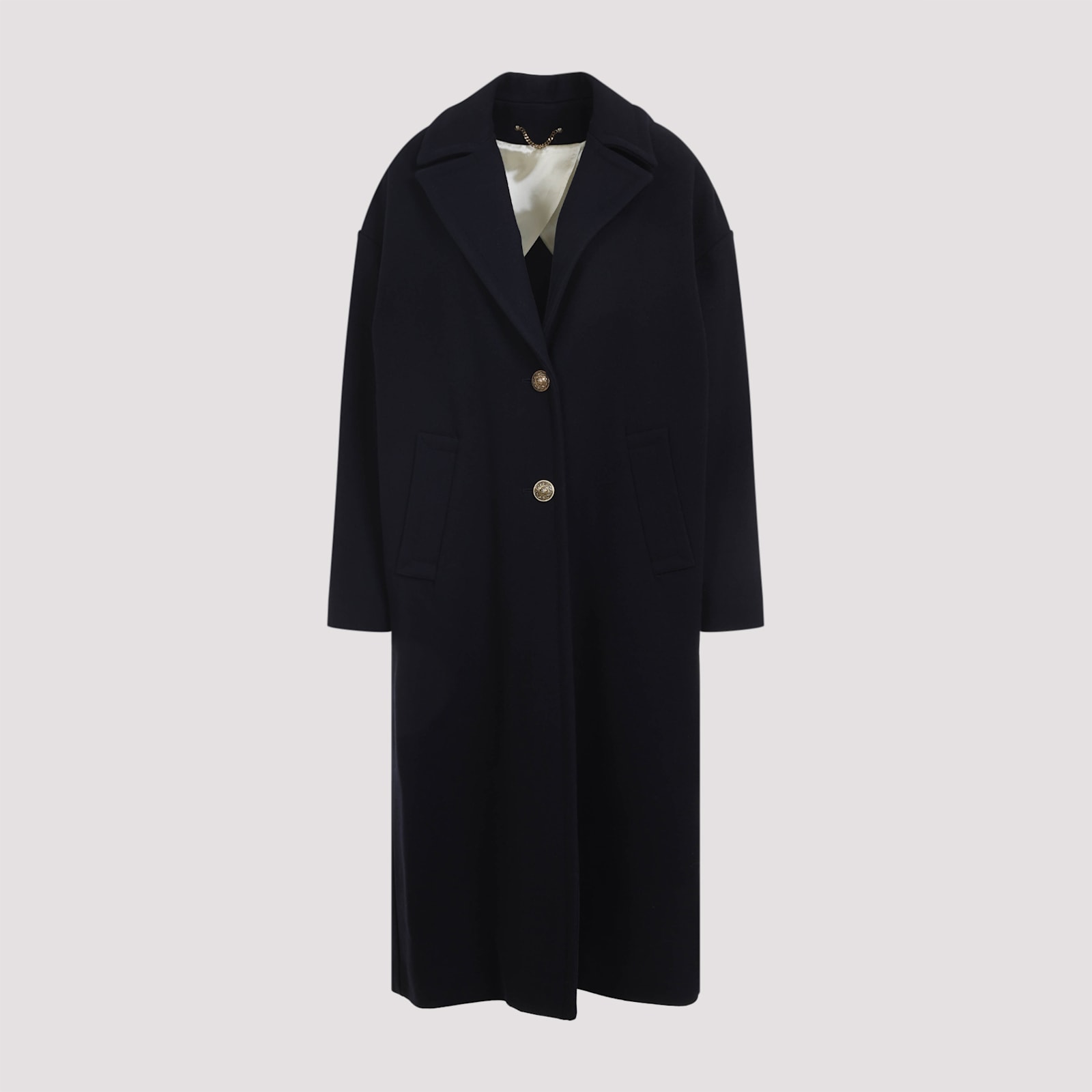Golden Goose Single-breasted Cocoon Coat In Black
