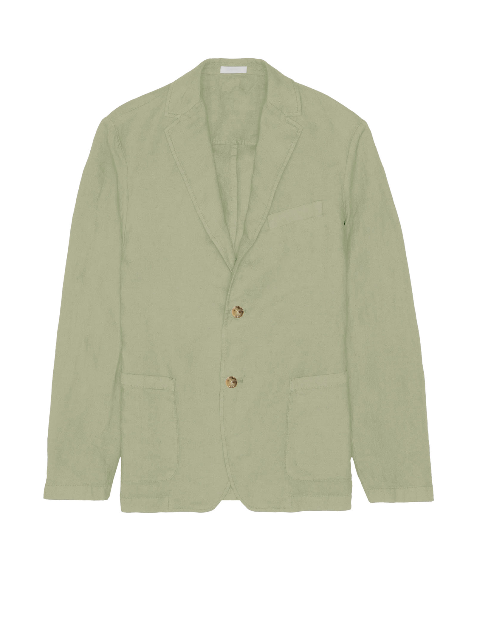 Green Linen Single-breasted Jacket