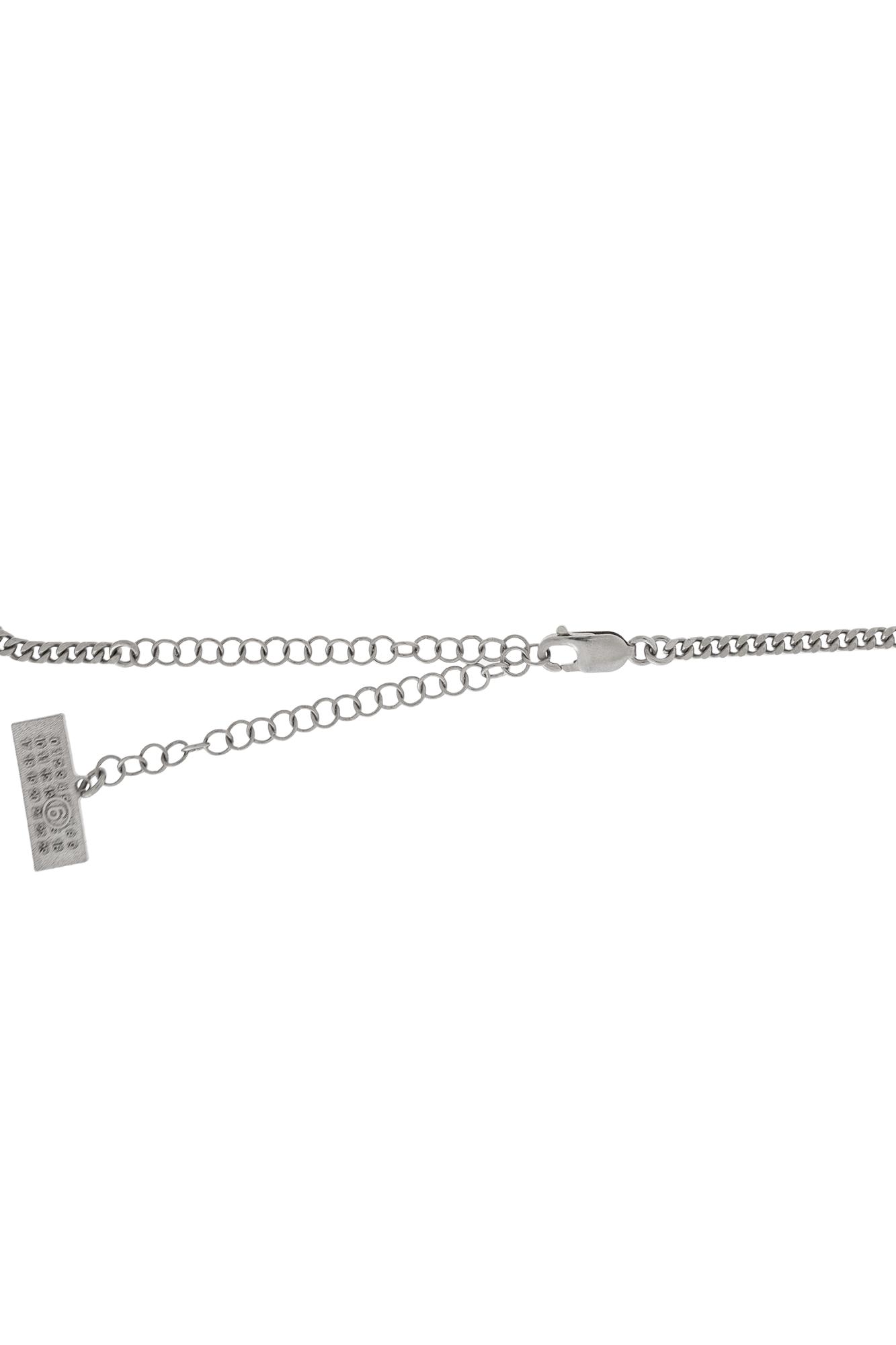 Mm6 Maison Margiela Pendant Logo Necklace In Brushed Palladio